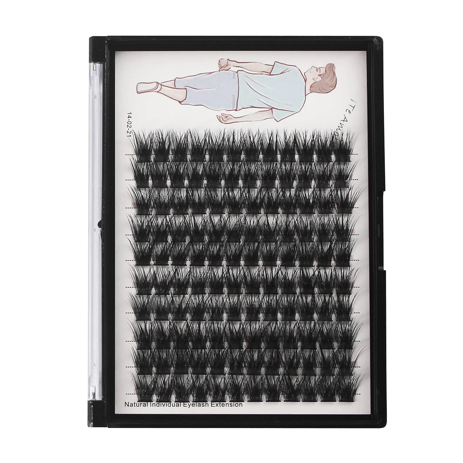 Dedila Large Tray-Grafted Wide Stem Individual False Eyelashes Thick Base 120 Clusters D Curl Natural Long Volume Eye Lashes Extensions Dramatic Look 8-20mm Available (12mm)