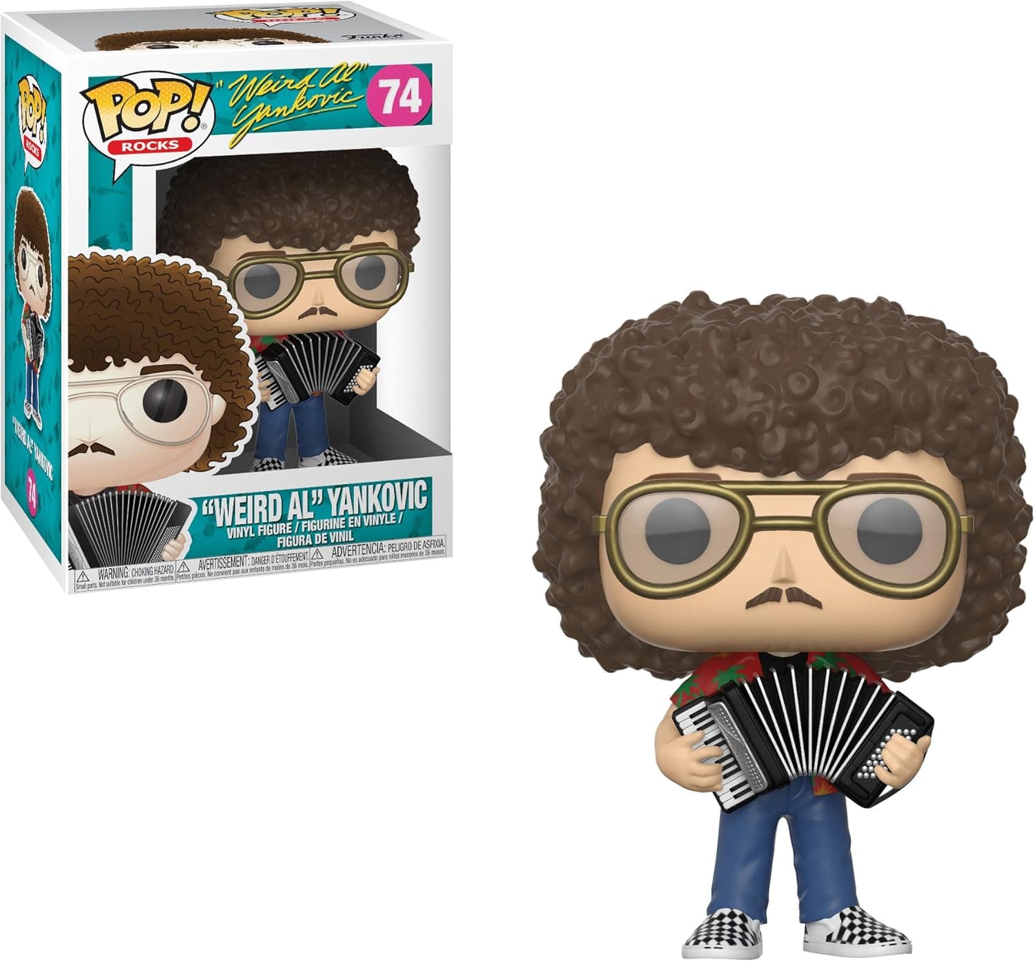 Funko Weird Al Yankovic POP! Rocks Vinyl Figure + 1 Music Themed Trading Card Bundle [#074 / 29927]