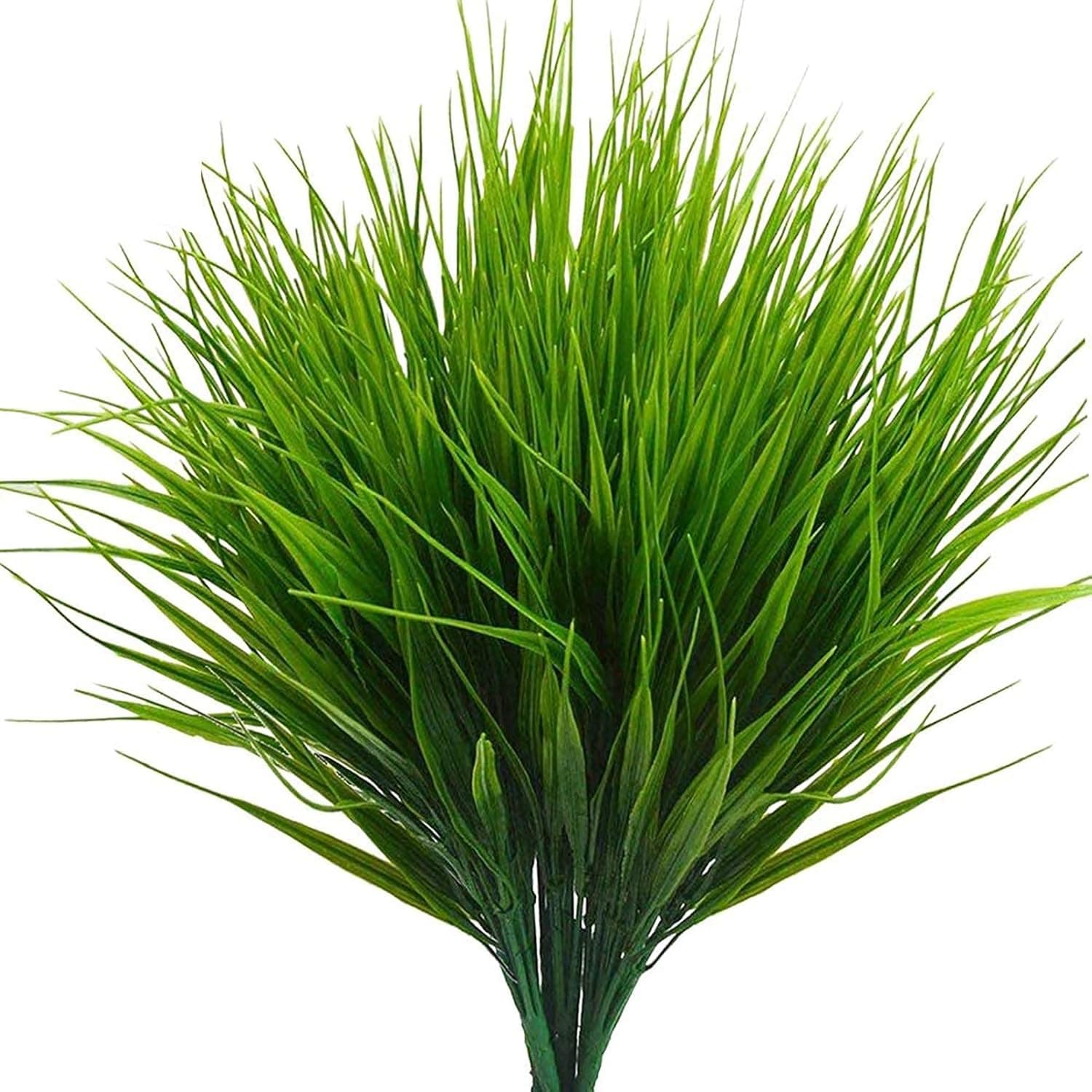 Ollain Artificial Plants Plastic Greenery Fake Plants Faux Outdoor UV Resistant Faux Plastic Wheat Grass Shrubs Bushes for Home Garden Office Wedding Party Decor (15.2" Wheat Grass x6)