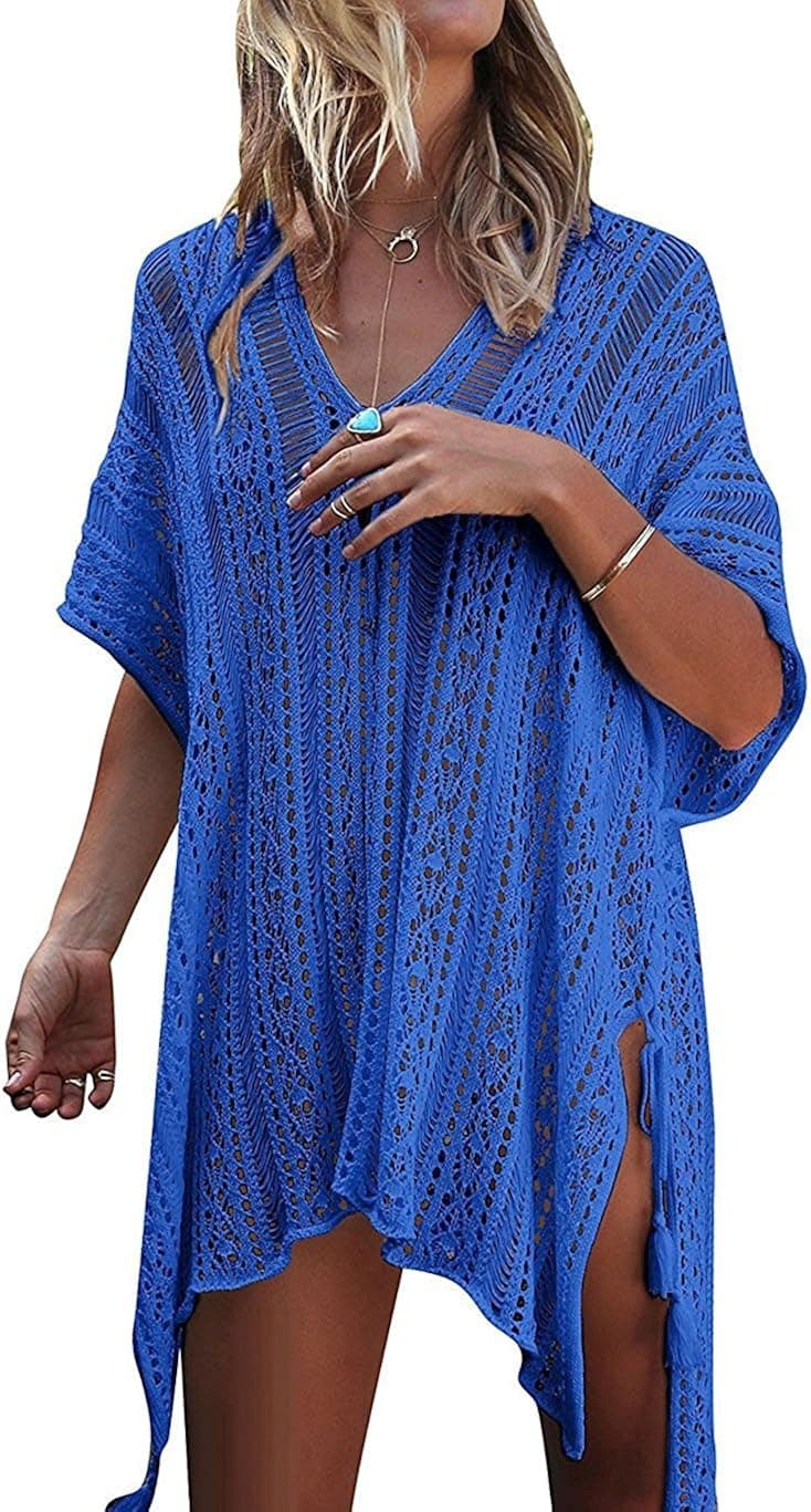 POSESHE Women's Long Sleeve Casual Loose T-Shirt Dress
