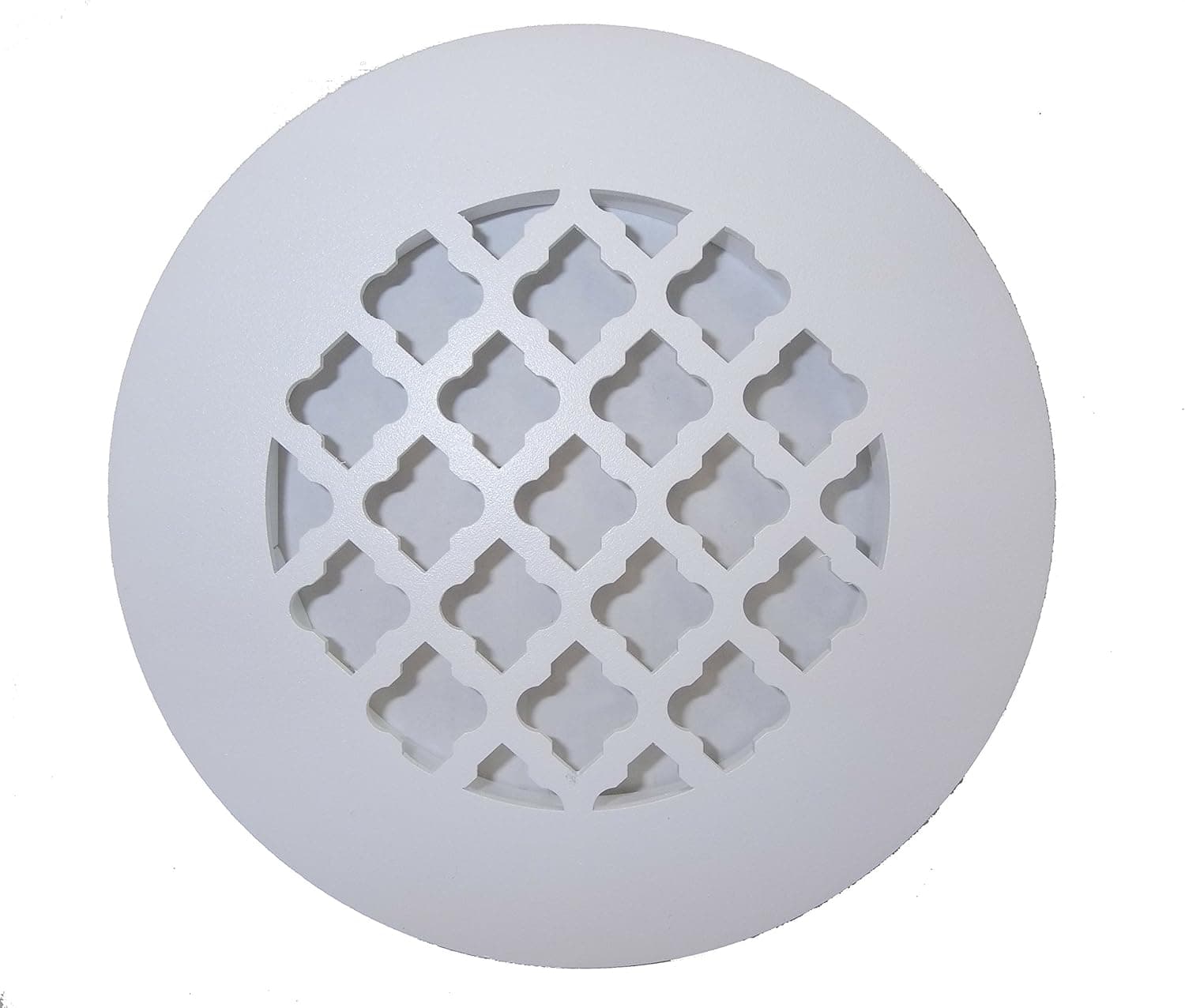 6 Inch Tuscan Design Round Floor Grille - No Damper (Silver)