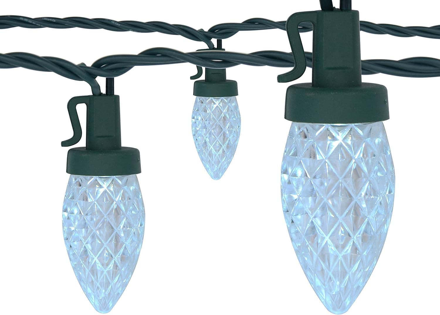 LAMPHOME C9 Christmas String Lights, 13.4FT 25 LED Cool White Patio Roofline Lights Connectable UL Listed Indoor Outdoor Wedding Xmas Commercial Decor