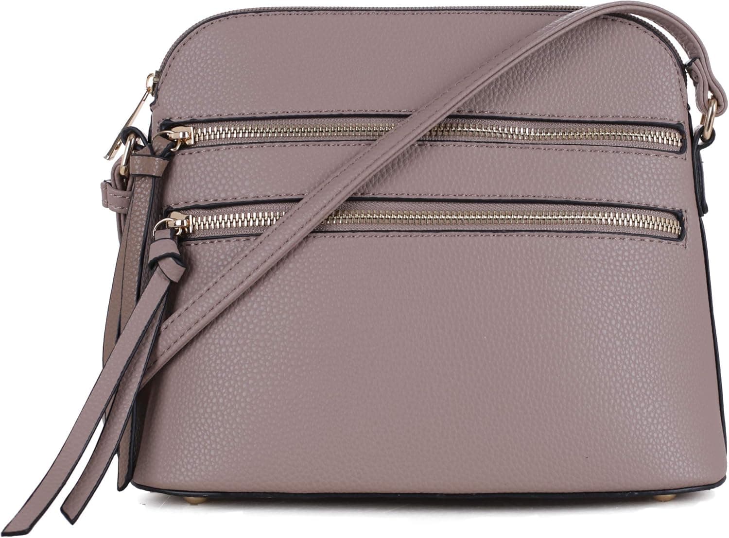 SG SUGU Lightweight Medium Dome Crossbody Bag Shoulder Bag with Double Zipper Pockets for Woman