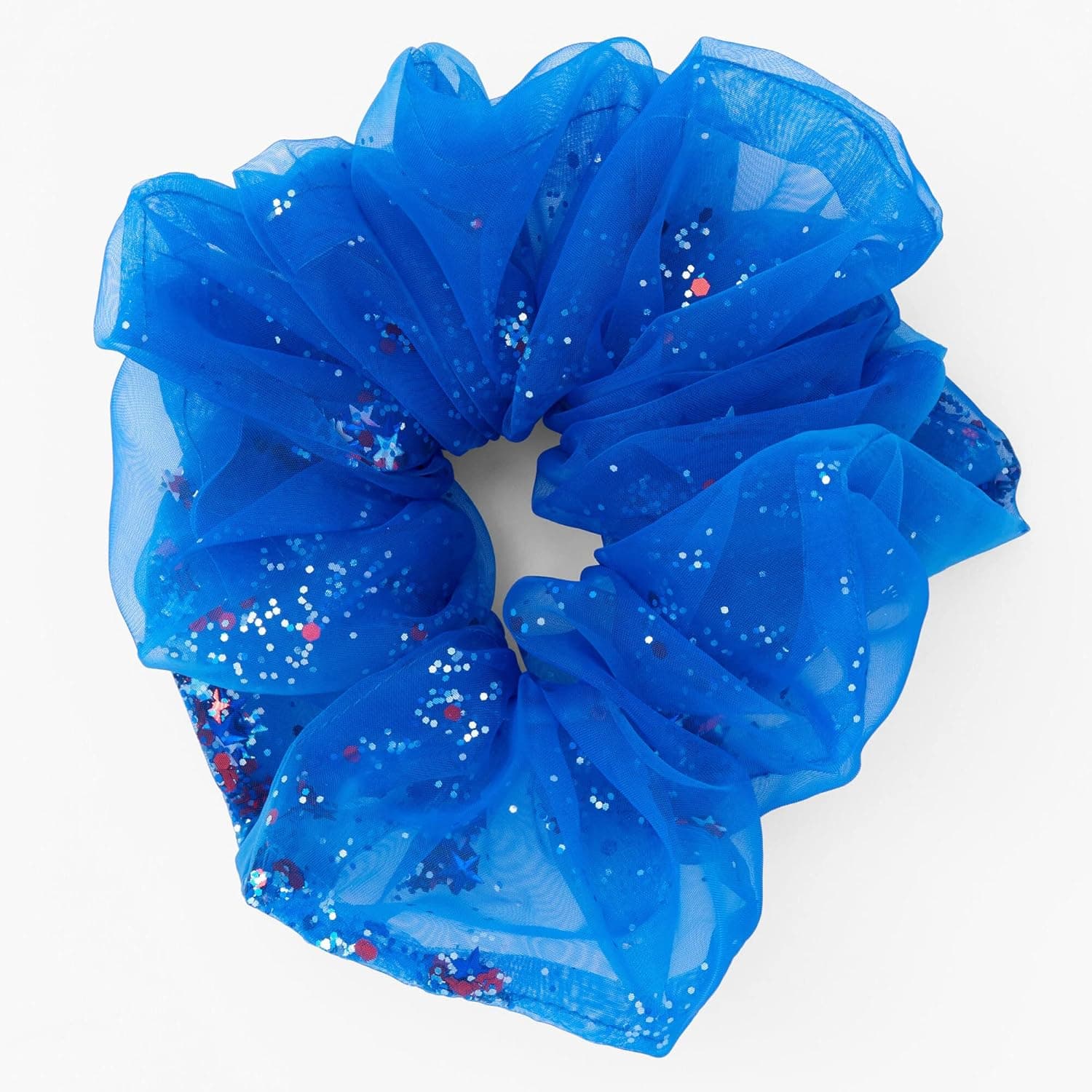 CLAIRE'S 4th Of July Hair Scrunchie USA Accessories Patriotic Confetti | Soft, Cute No Damage Scrunchies, Hair Accessories - 1 Piece