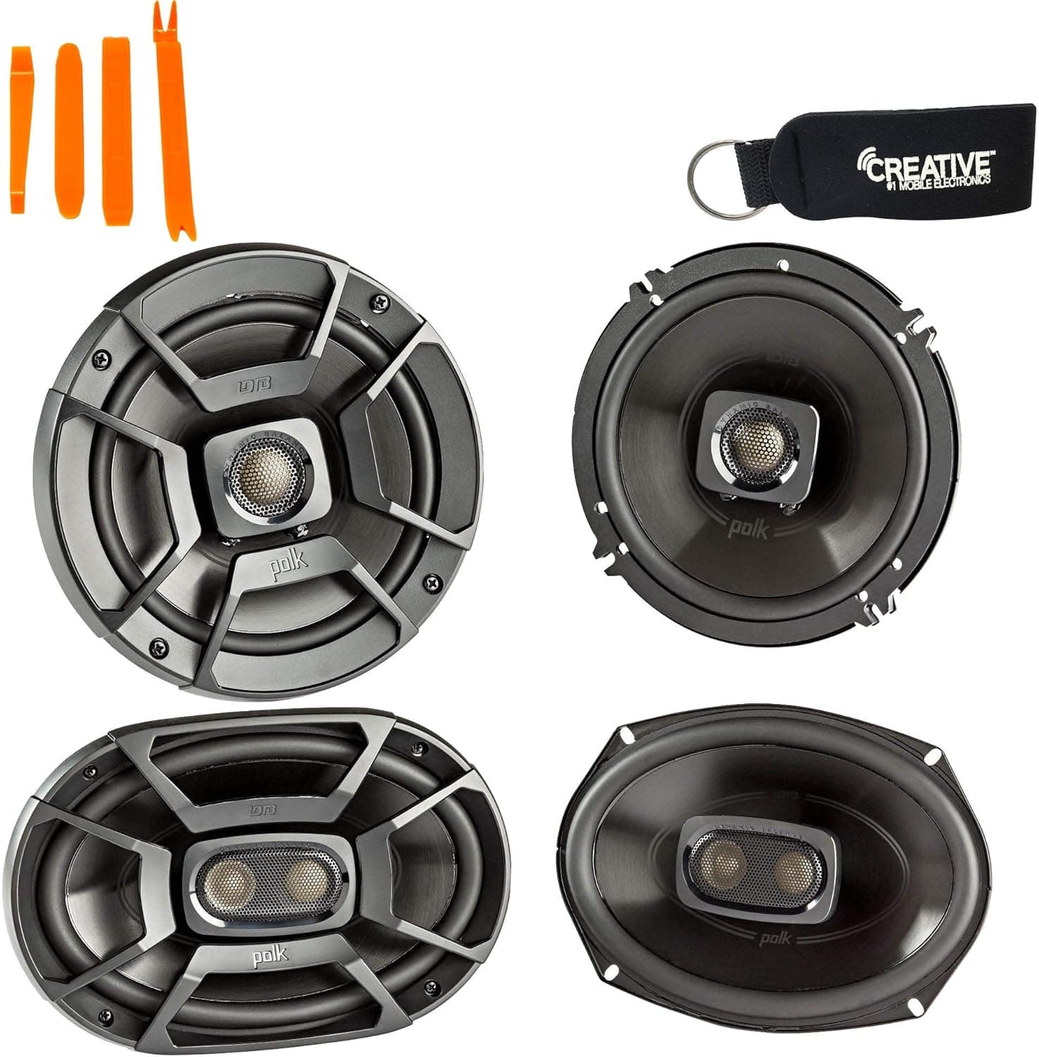 Polk Audio - A Pair of DB652 6.5" Coaxial and A Pair of DB692 6x9 Speakers - Bundle Includes 2 Pair