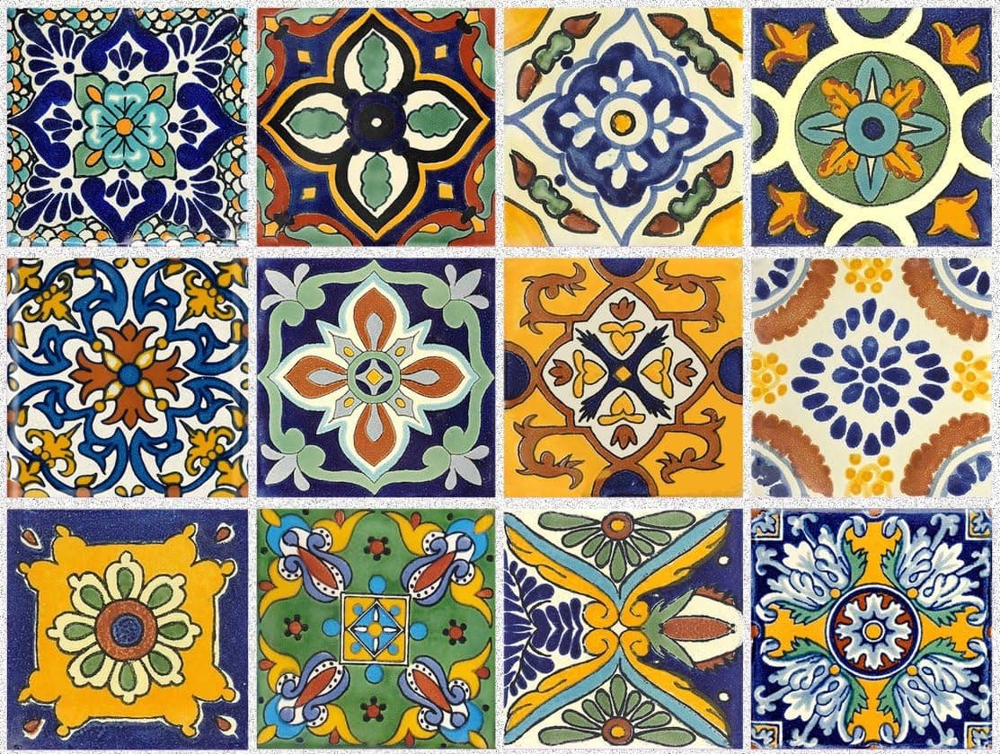 Tile Stickers Mexican Spanish 24pc 4x4in Peel and Stick for Kitchen and Bath Tr002-4