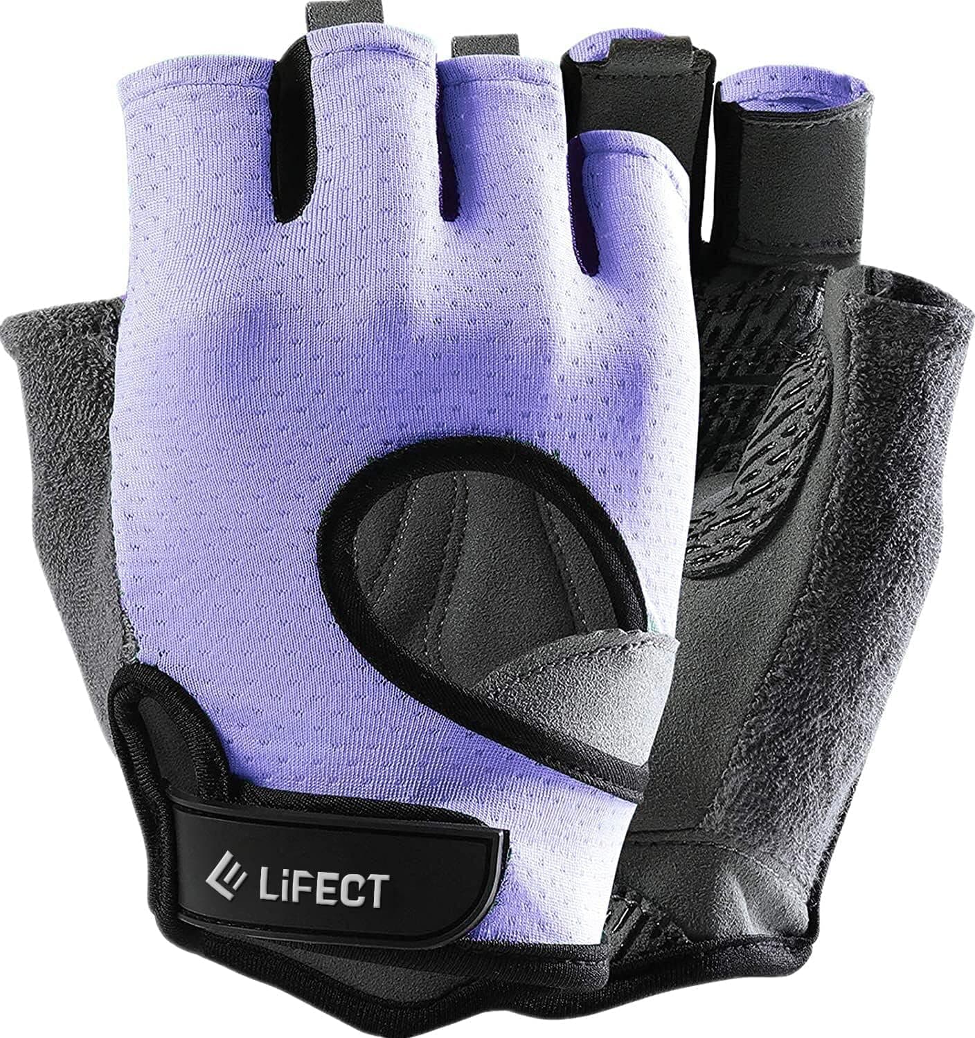 LIFECT Freedom Workout Gloves, Knuckle Weight Lifting Shorty Fingerless Gloves with Curved Open Back, for Powerlifting, Gym, Women and Men