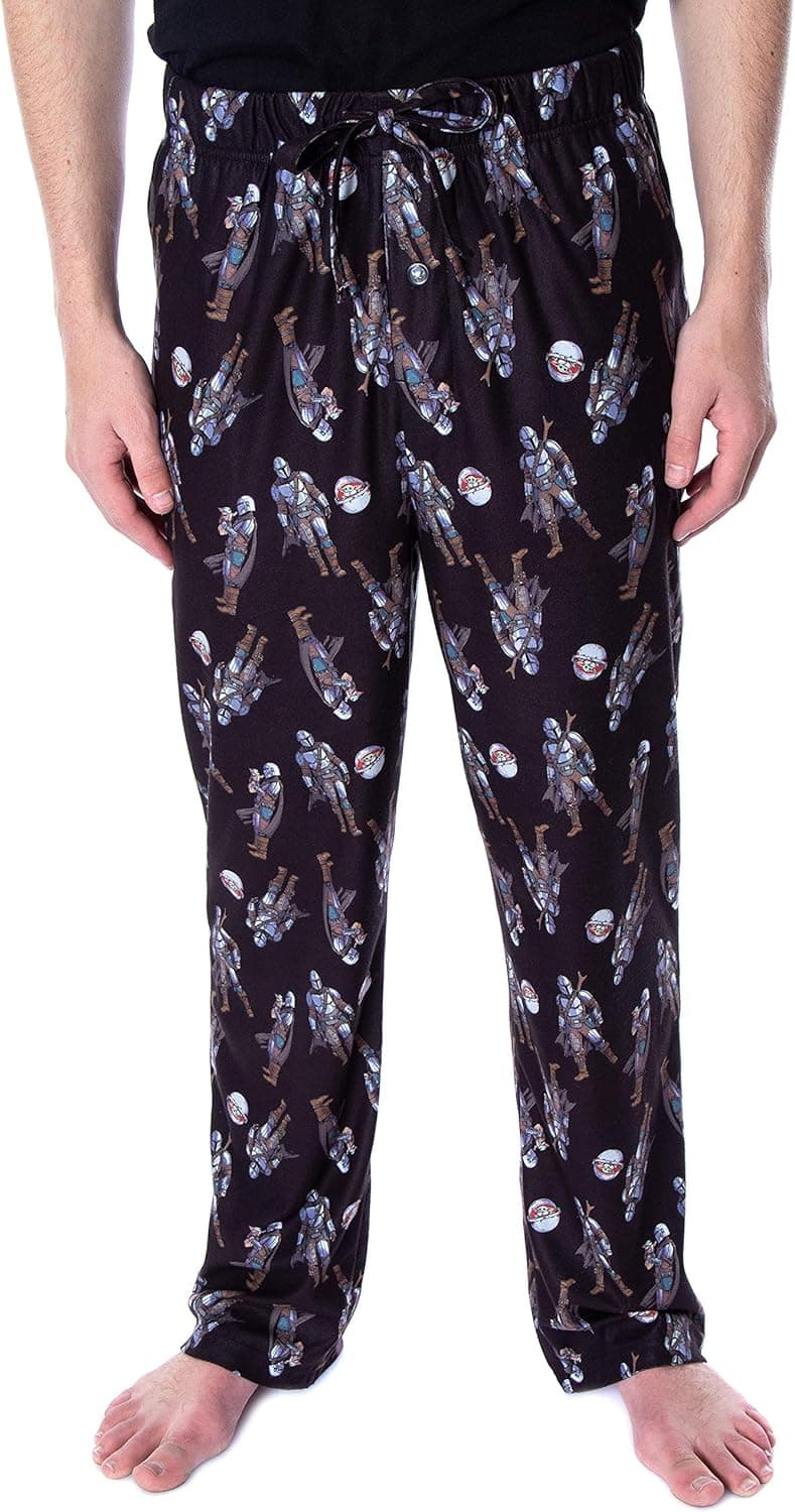 Star Wars Men's The Mandalorian Mando and Baby Yoda Sleepwear Lounge Pajama Pants