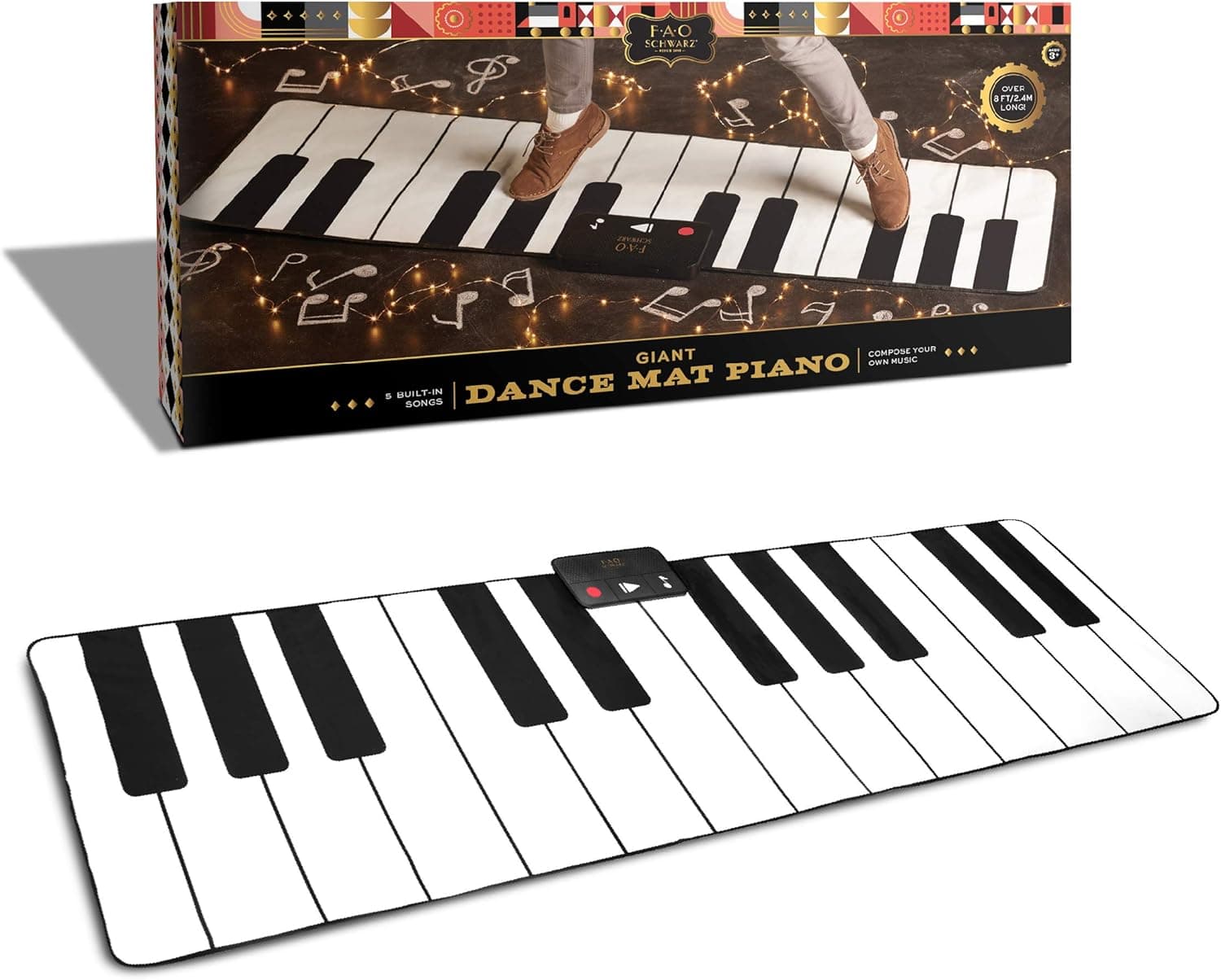 FAO Schwarz Musical Step 'N' Play Piano Dance Mat, Large