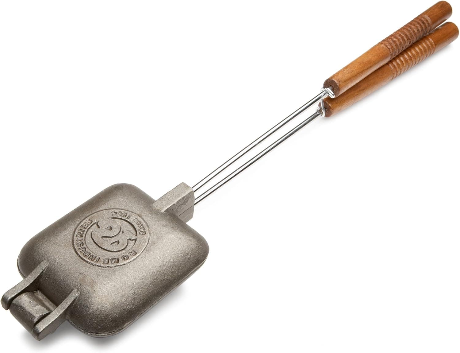 Rome's Square Jaffle Iron with Steel and Wood Detachable Handles
