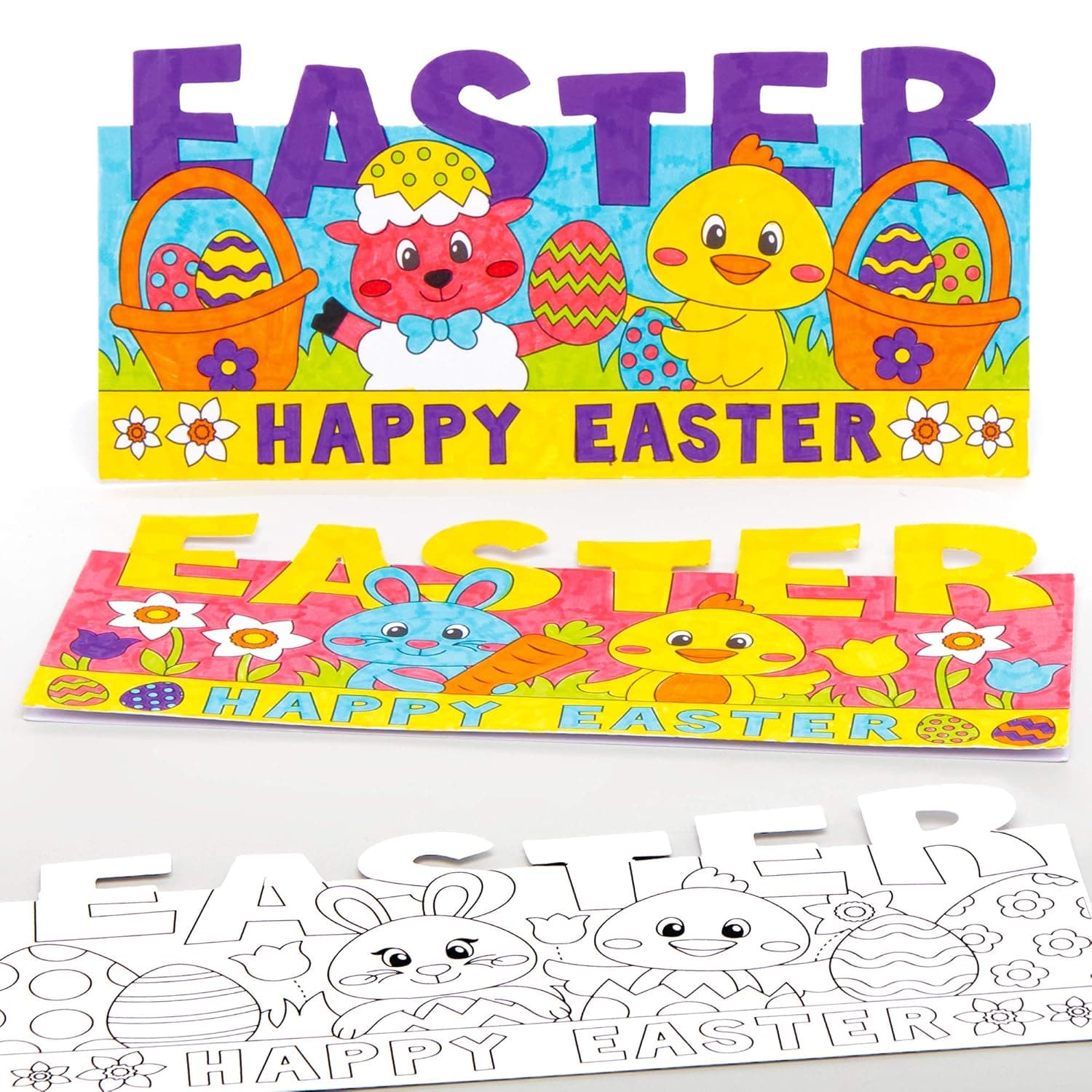 Baker Ross AT533 Easter Color in Pop Up Cards - Pack of 10, Creative Art and Craft Supplies for Kids to Make and Decorate 10
