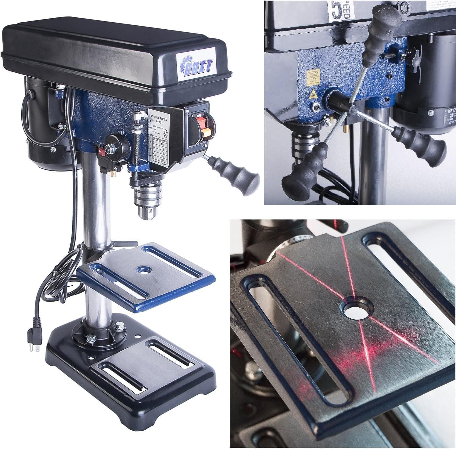 Ainfox 120V 350W 8-Inch 3/5 HP 5 Speed Benchtop Drill Press (8" Benchtop Drill Press)