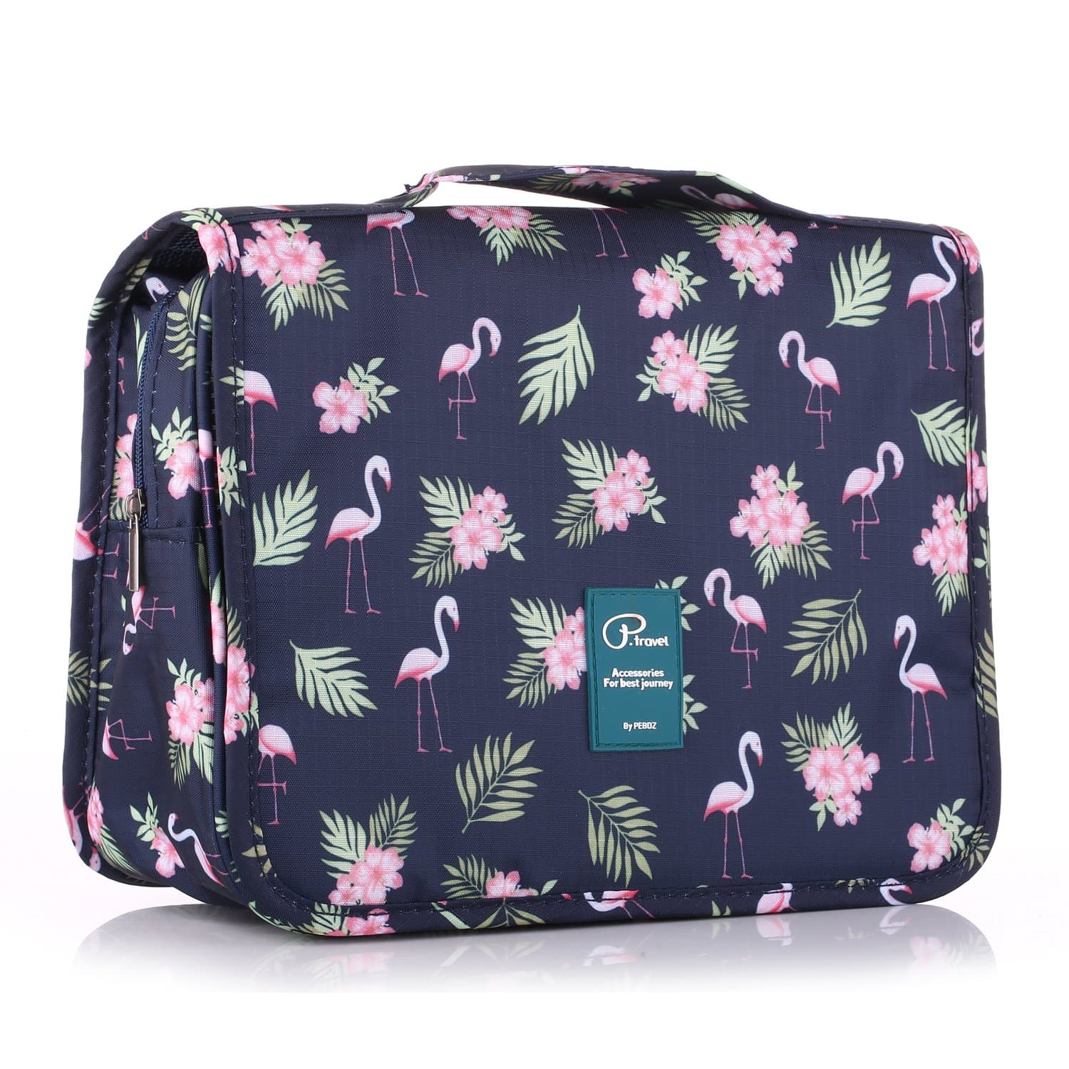 Hanging Toiletry Bag,Portable Travel Cosmetic Bag by EVATECH Waterproof Makeup Bag Organizer Women and Men Shaving Kit for Camping Vacation Travel Accessories with Study Hook ( Flamingo Pattern)