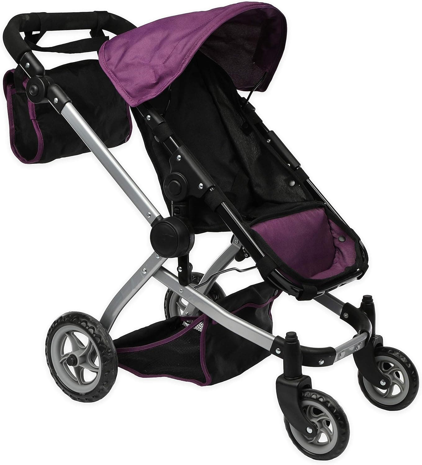 Mommy & Me Deluxe Babyboo Doll Stroller with Swiveling Wheels with Free Carriage Bag (Multi Function View All Photos) - 9651C
