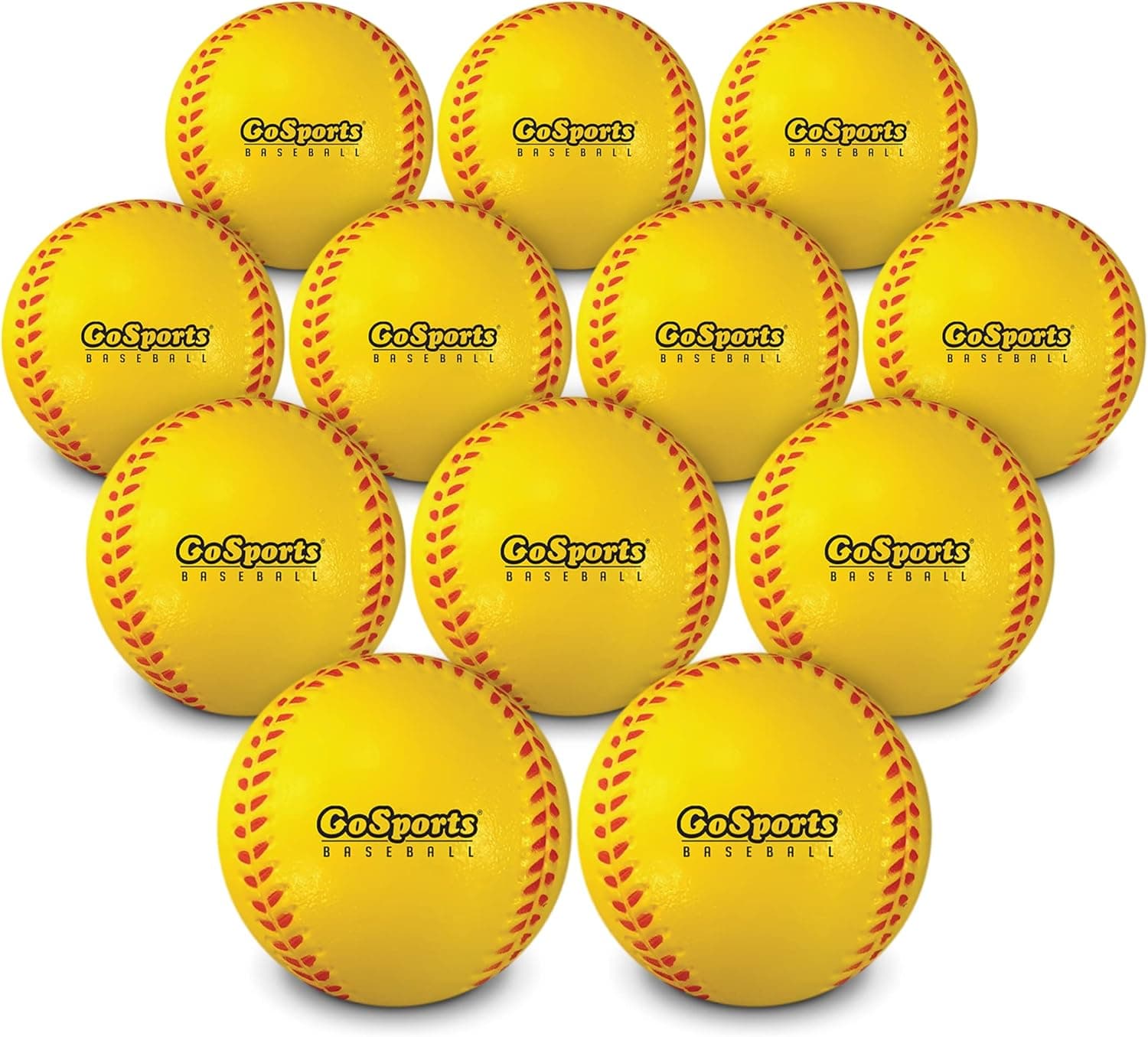 GoSports Foam Training Baseball 12 Pack - Regulation Size Foam Baseballs for Soft & Safe Throwing, Catching and Batting Practice