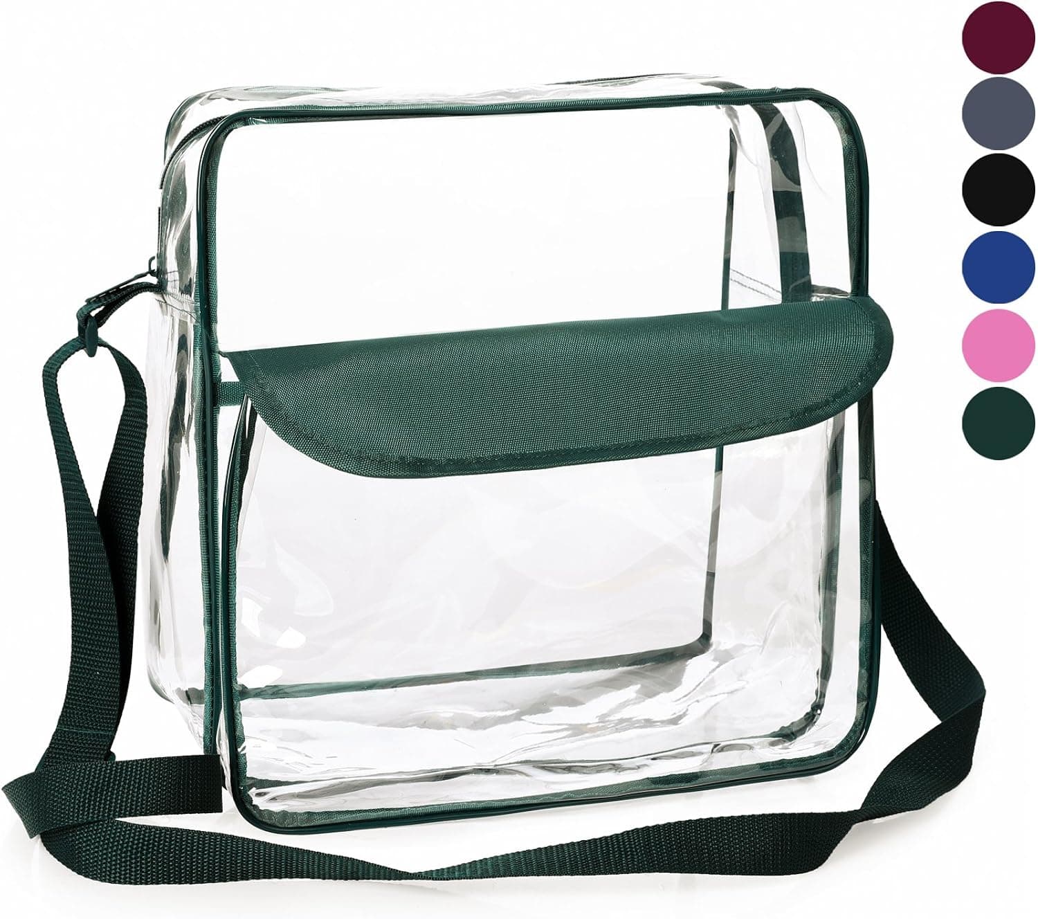 BAGAIL Clear Purse NFL &PGA Approved Cross-Body Shoulder Messenger Bag w Adjustable Strap