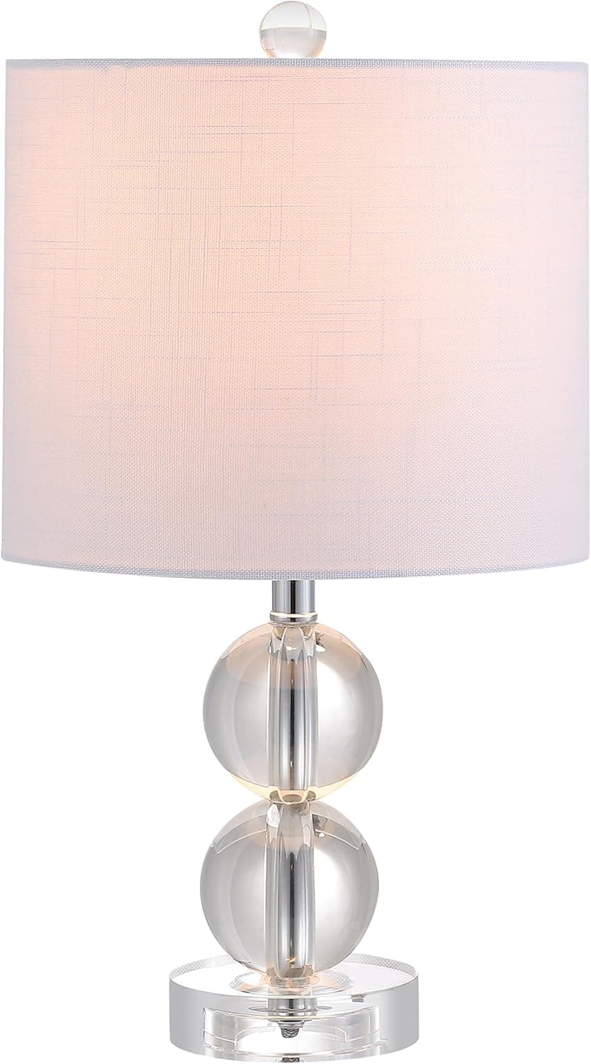 JONATHAN Y JYL2057A Brooklyn 17.5" Crystal LED Table Lamp Contemporary Transitional Bedside Desk Nightstand Lamp for Bedroom Living Room Office College Bookcase LED Bulb Included, Clear