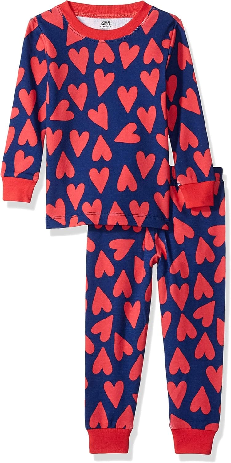 Amazon Essentials Unisex Babies, Toddlers and Kids' Snug-Fit Cotton Pajama Sleepwear Sets, Multipacks