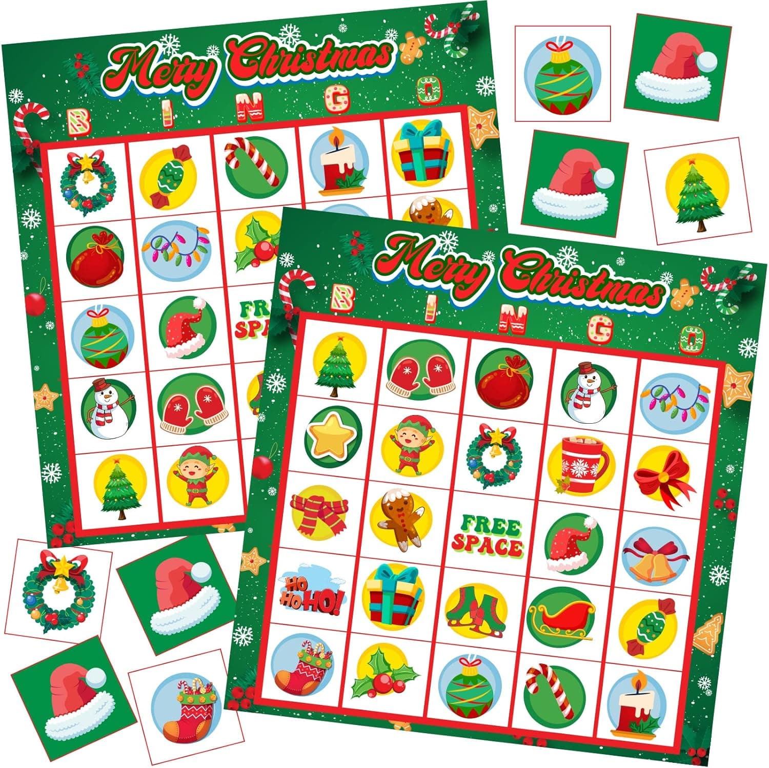 Christmas Bingo Cards for 36 Players Xmas Party Supplies Bingo Game for Kids Xmas Gifts for Kids Family Activities,Party Card Games,School Classroom Games