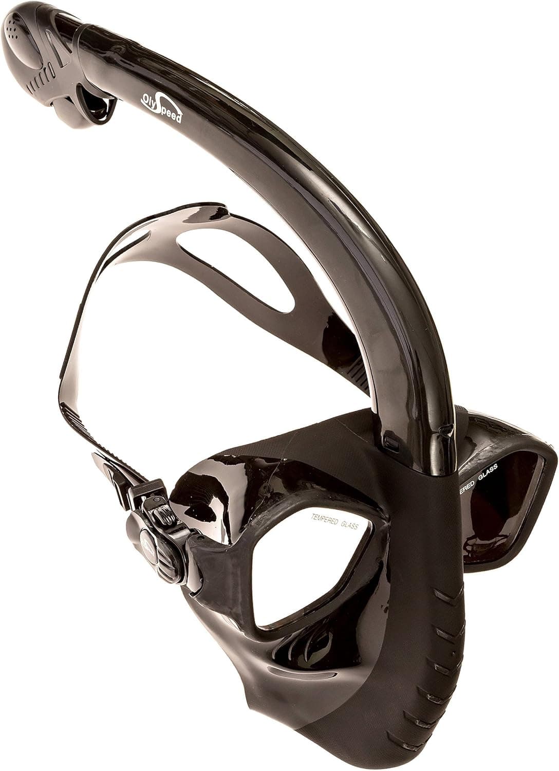 OlySpeed 2016 Alien Innovation Snorkel Mask for Diving & Snorkeling,Full-Face,Easy,Free Breathing Adjustable Mask for Adults & Youth,Dry Snorkel,Anti-Fog & Anti-Leak,Black