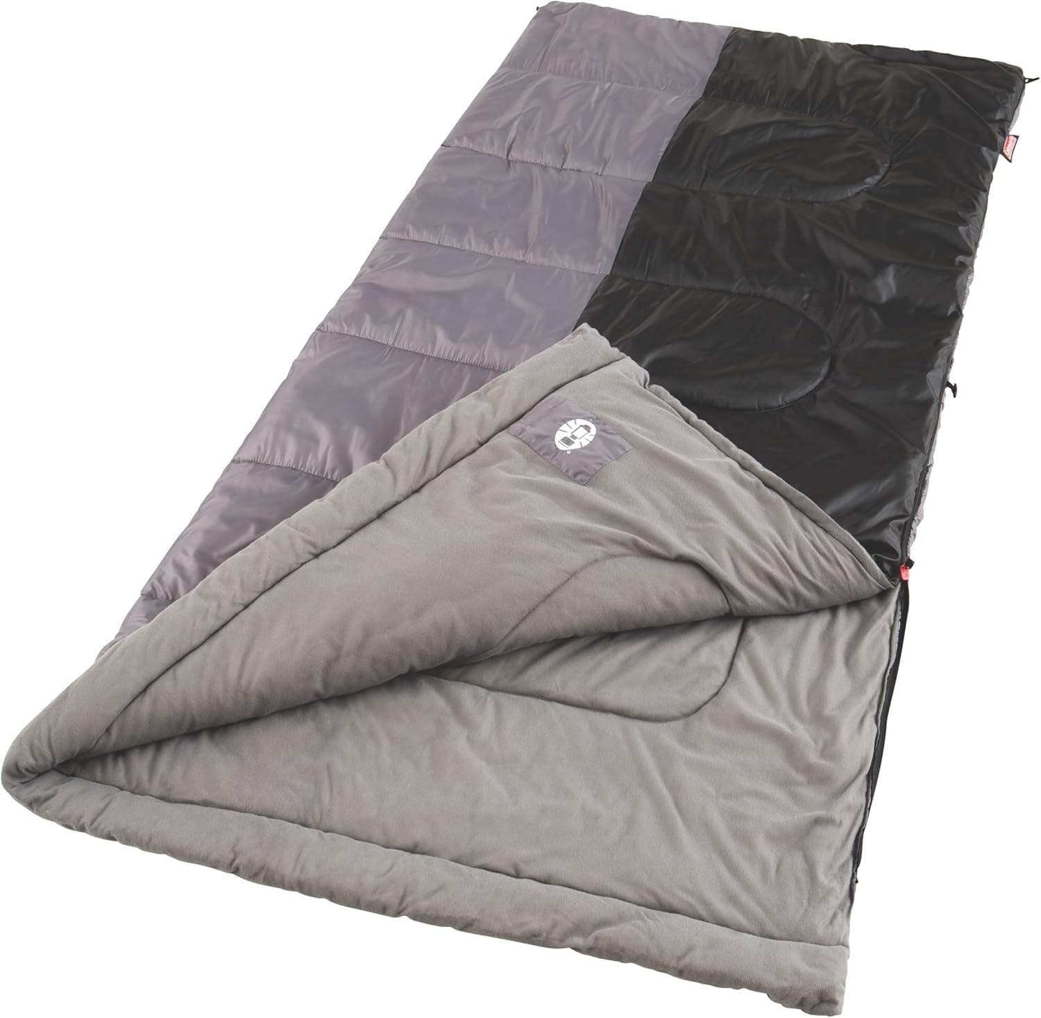 Coleman Biscayne Big & Tall Warm-Weather Sleeping Bag, 40°F Camping Sleeping Bag for Adults, No-Snag 2-Way Zipper for Ventilation with Stuff Sack Included, Fits Adults up to 6ft 4in Tall