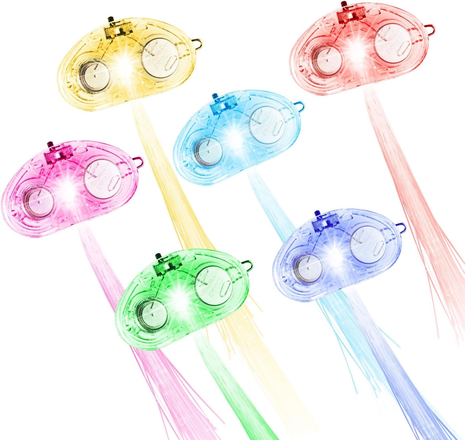 Kohree LED Fiber Hair Light Up Hair Barrettes, Multicolor Flash Barrettes Clip Braid - Party Favor(15 Set)