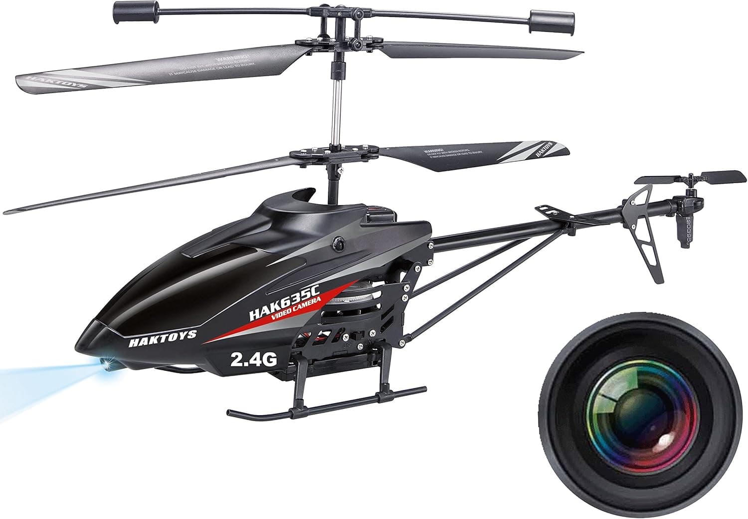 Haktoys HAK635C 2.4GHz 17" Video & Photo Camera 3.5CH RC Helicopter with LED Light (Micro SD Card Included)