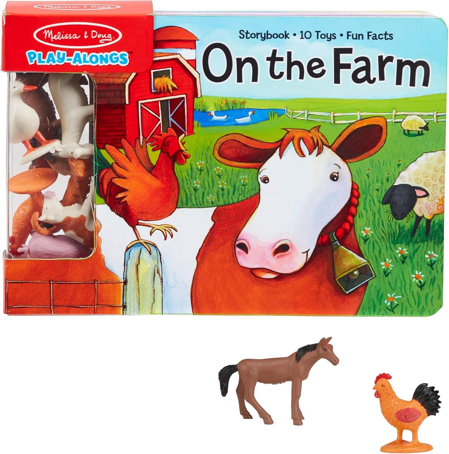 Melissa & Doug Children’s Book - Play-Alongs: On the Farm (10 Pages, 10 Farm Animal Toys)