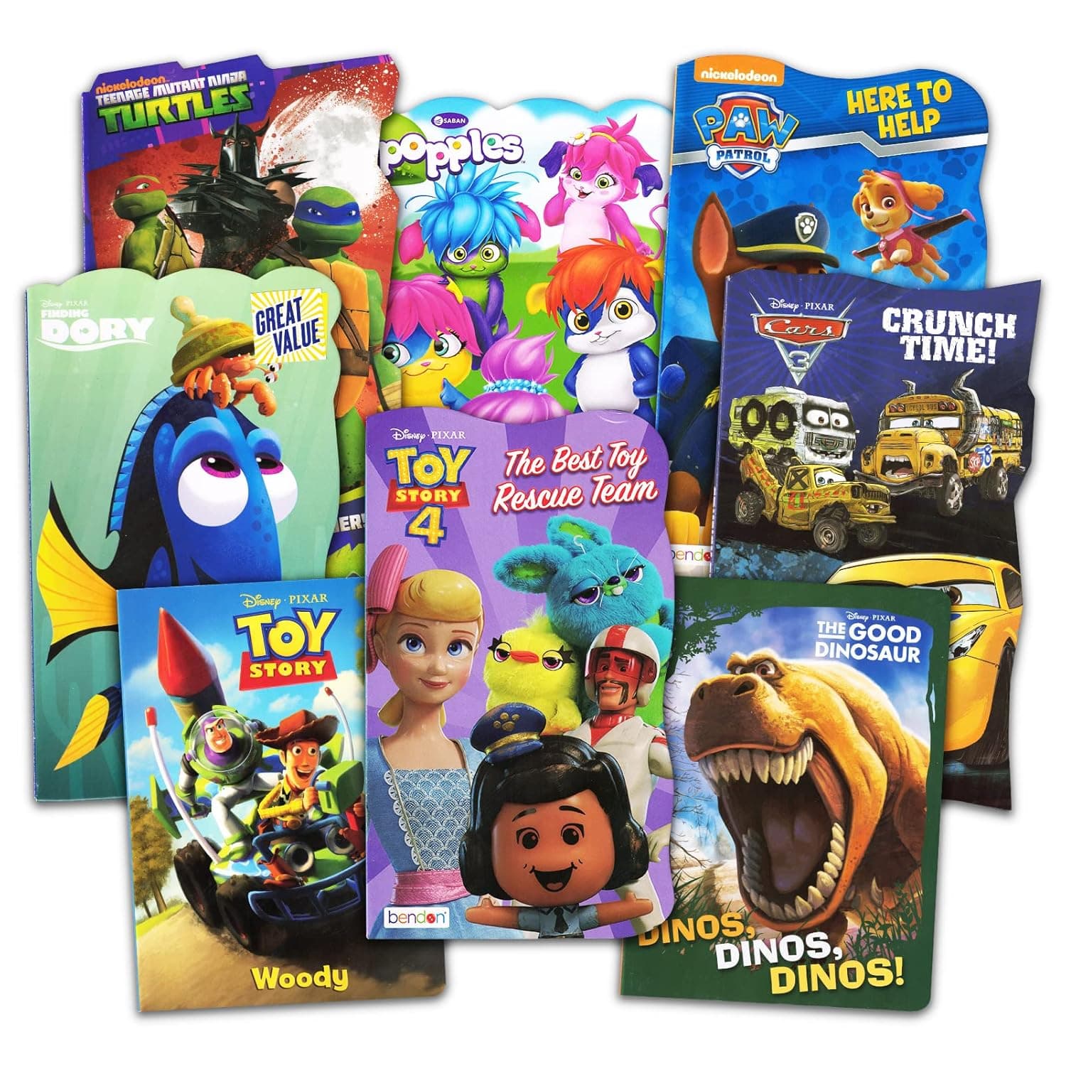 9 Board Books for Toddlers 1-3 | Set of 9 Books Featuring Toy Story, Disney Cars, Paw Patrol, Many More
