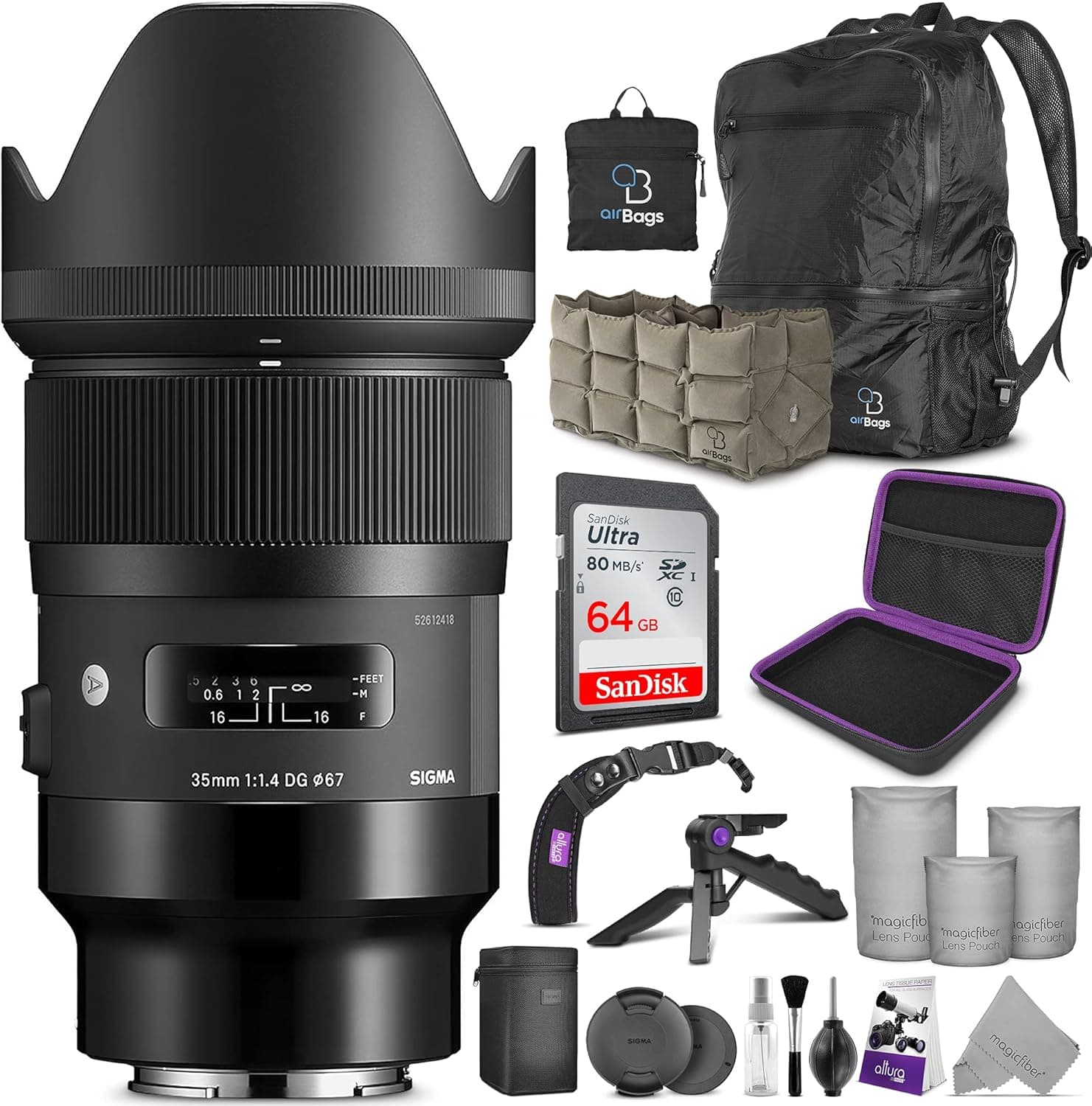 Sigma 35mm f/1.4 DG HSM Art Lens for Sony E Mount Cameras with Altura Photo Advanced Accessory and Travel Bundle