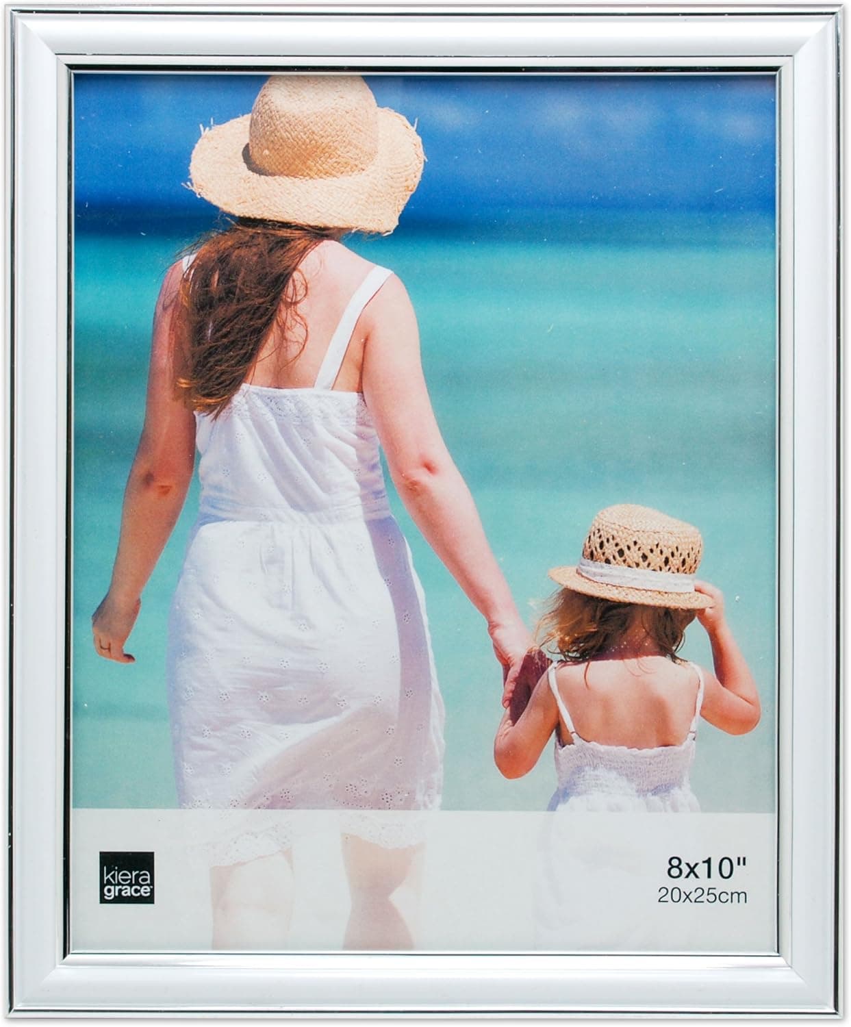 kieragrace Avery Picture Frame, 8 by 10 Inch, White with Silver Lining