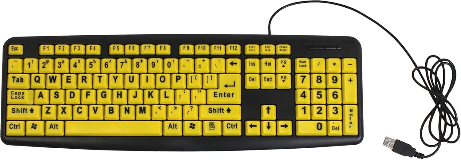 Total Vision JUMBO-Print Keyboard (Yellow)