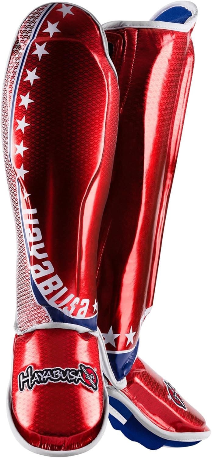 Hayabusa Pro Muay Thai Shin Guards, Red, Small