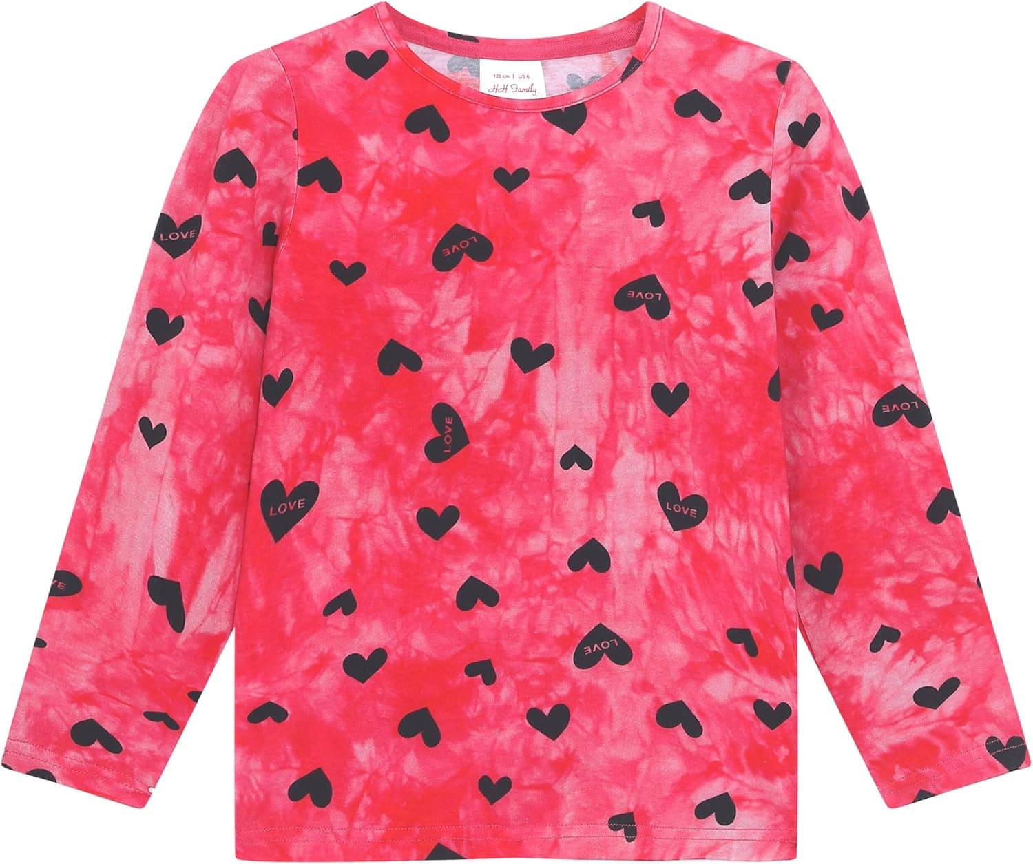 HH Family Girls Valentine’s Day Shirt Unicorn Heart Love Kids Tops T-Shirt Clothing