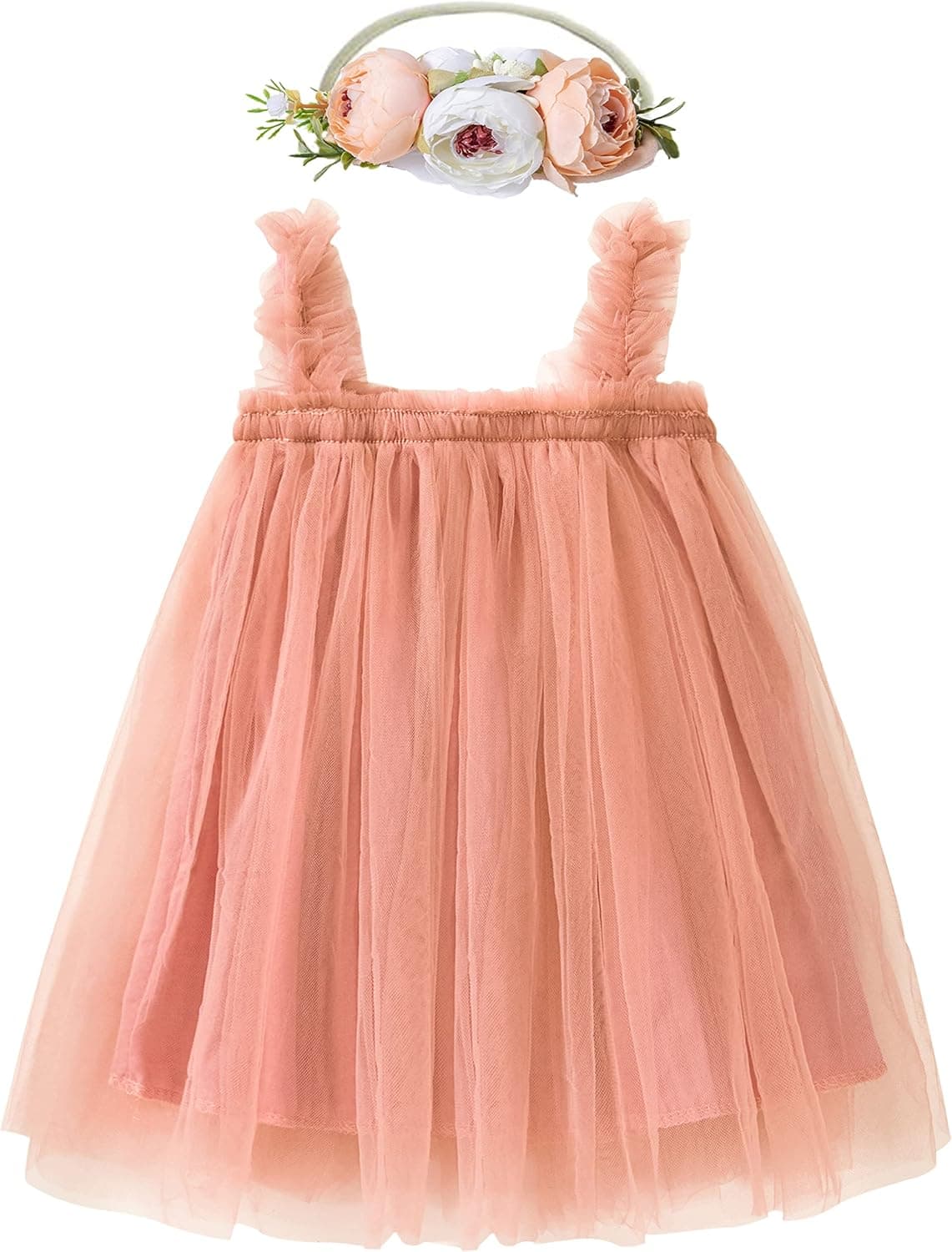 LZH Baby Girls Layered Dress Tulle First Birthday Dresses for Girls Toddler Princess Sleeveless Tutu Dress