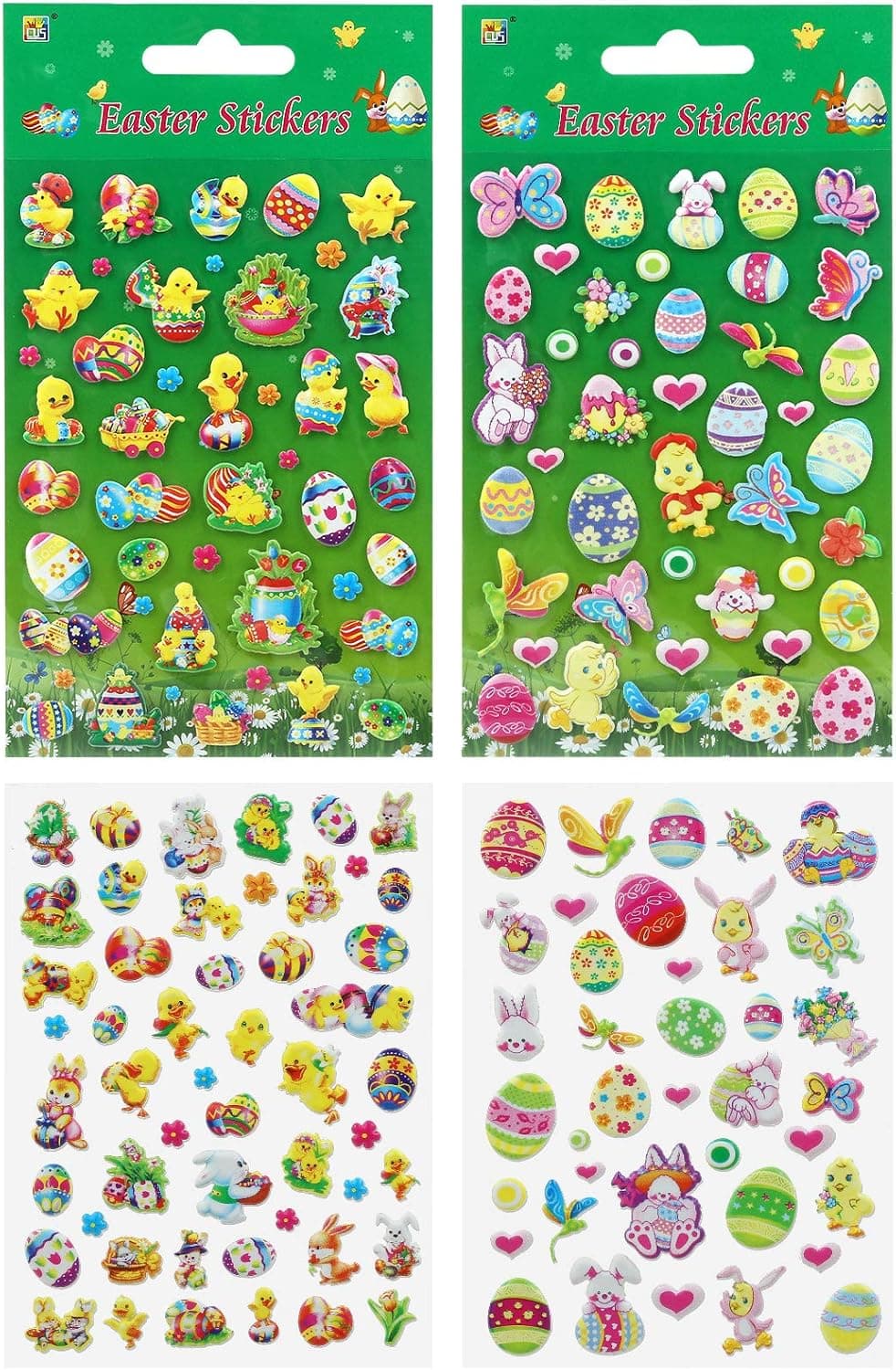 GWHOLE 4 Sheets of 3D Easter Theme Stickers for Kids Toddlers, Holiday Puffy Stickers for Scrapbooking Bullet Journal