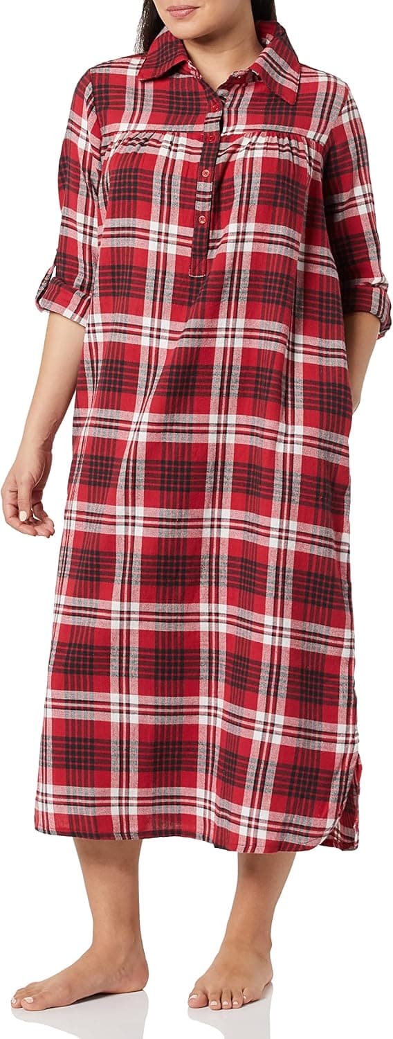 AmeriMark Ladies Flannel Lounger - Long Colorful Nightgowns for Women