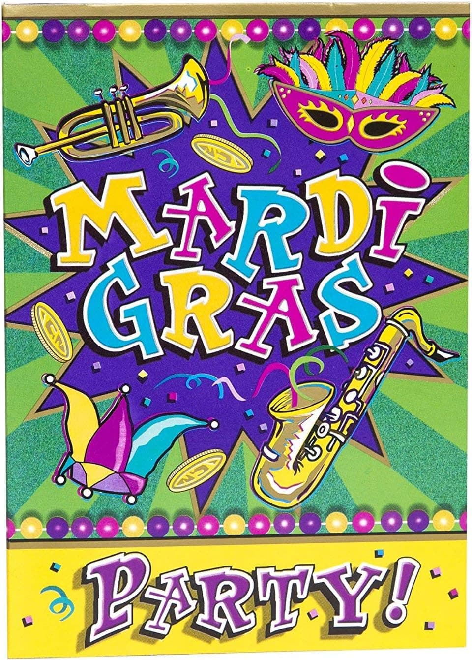 Mardi Gras Party Invitations, 8ct