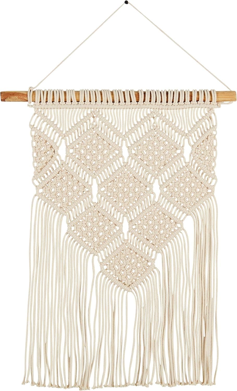 Amazon Brand – Rivet Modern Handmade Hanging Macramé Wall Art Decor - 20 x 15 Inch, Ivory
