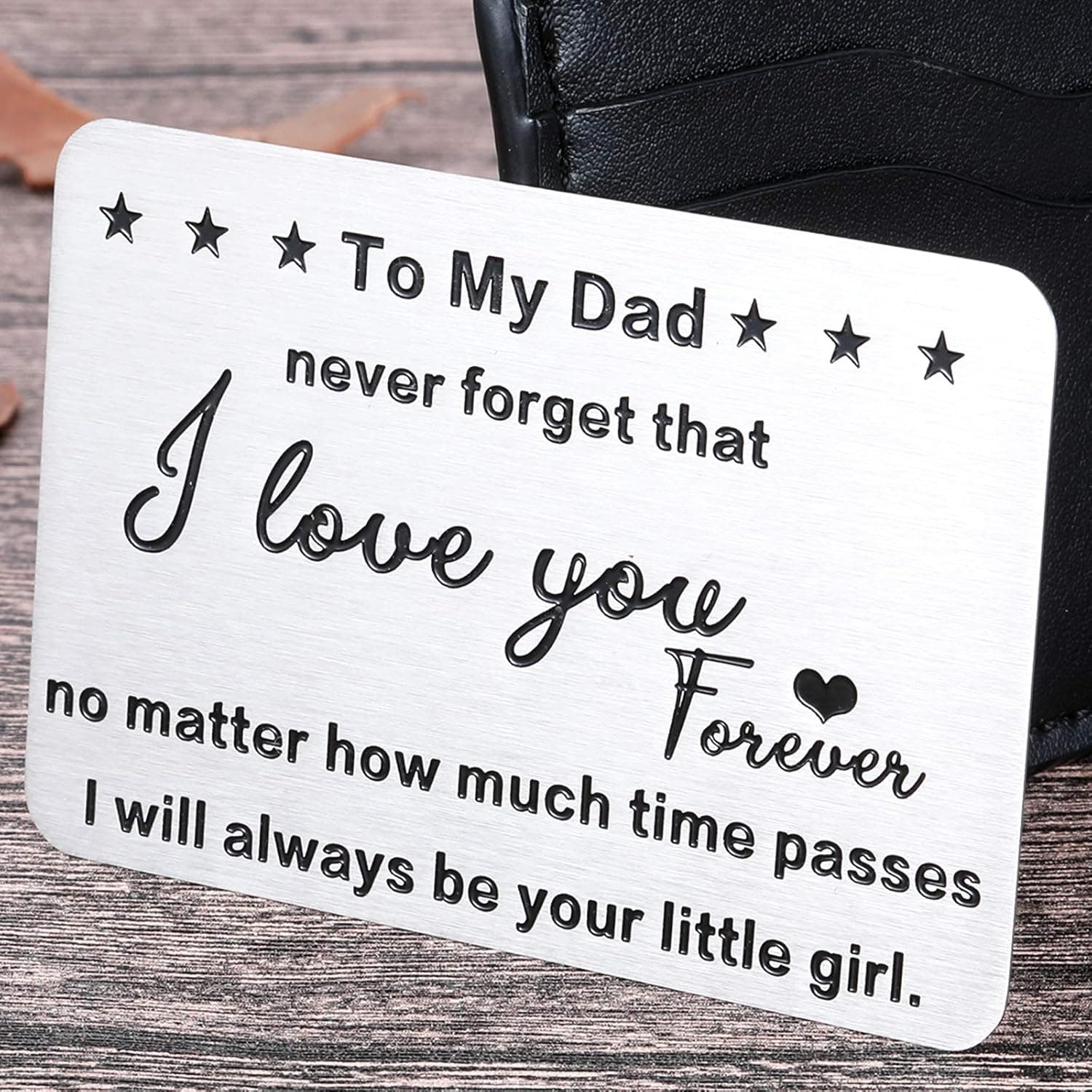 Gifts for Dad from Daughter Son Dad Wallet Insert Card Gifts for Daddy Fathers Day Valentine Birthday Gifts Daughter To Step Dad I Love You Father of The Bride Step Father Figure Wedding Men Him