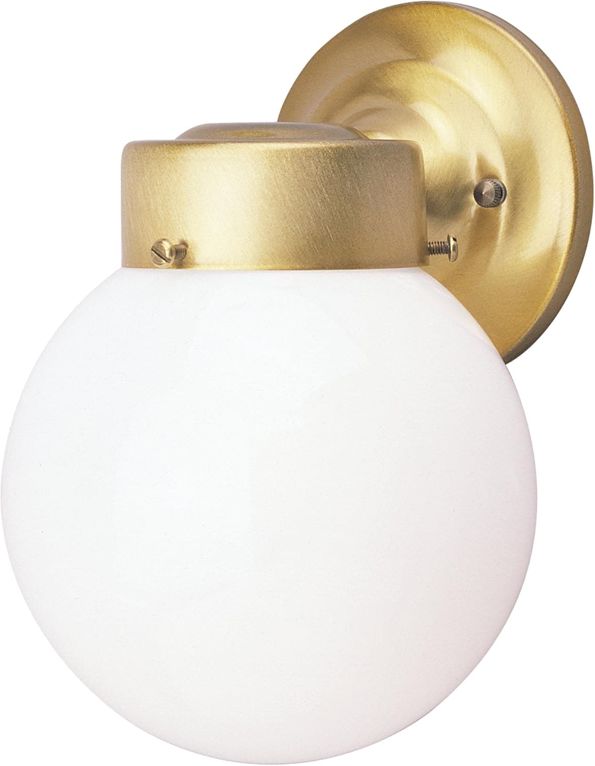 Westinghouse Lighting 6680200 1-Light Exterior Wall Fixture, Antique Brass Finish with White Glass Globe
