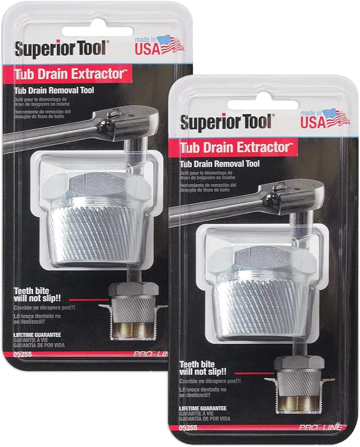 Superior Tool 05255 1.5" Tub Drain Extractor-Removes One and a Half Inch Old or Stubborn Tub Drains (2)