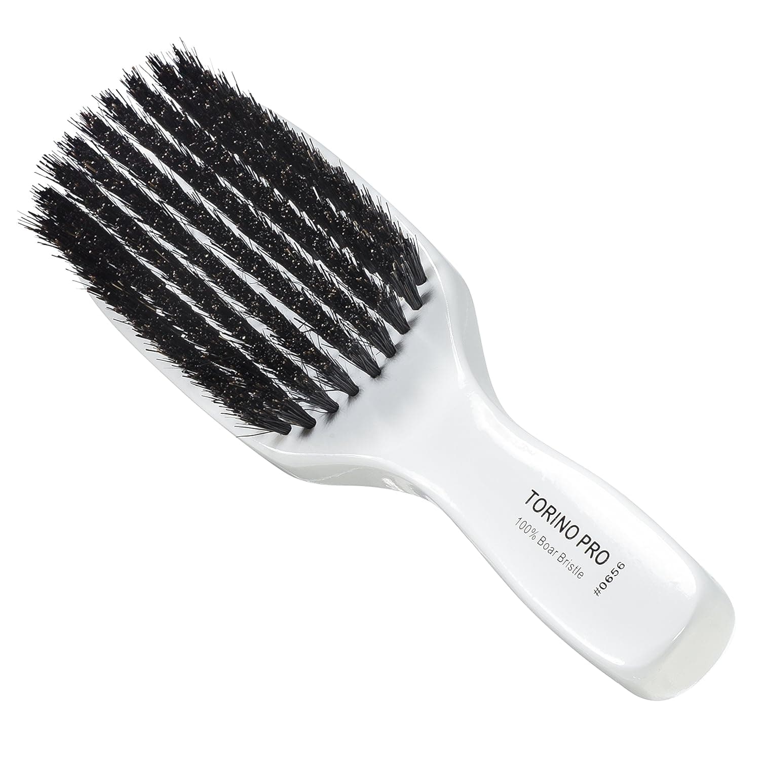 Torino Pro Wave Brush #0656 By Brush King - 9 Row, Medium Wave Brush - Made with 100% Boar Bristles -True Texture Medium - All Purpose 360 Waves Brush - Great Pull