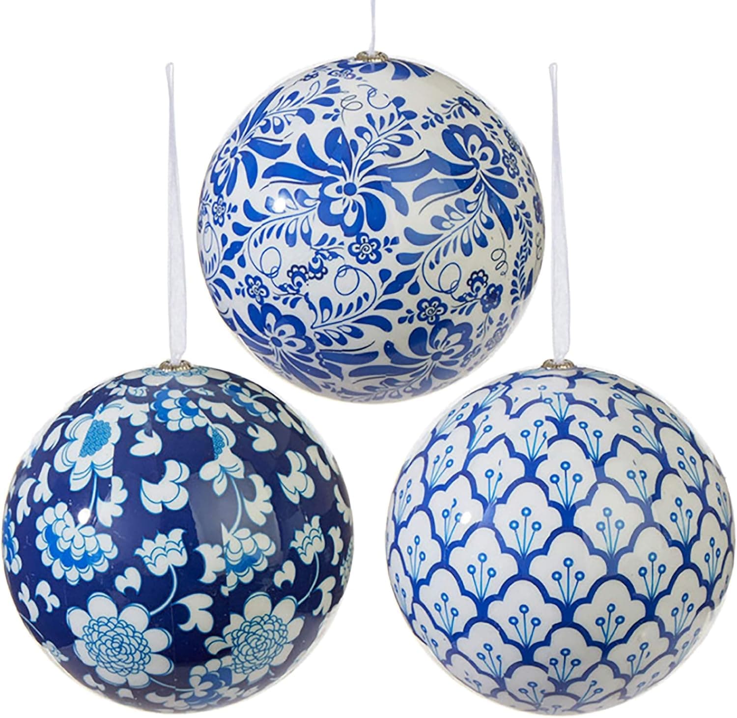 RAZ Imports Chinoiserie Ball Ornaments Set of 3-4.75 Inch