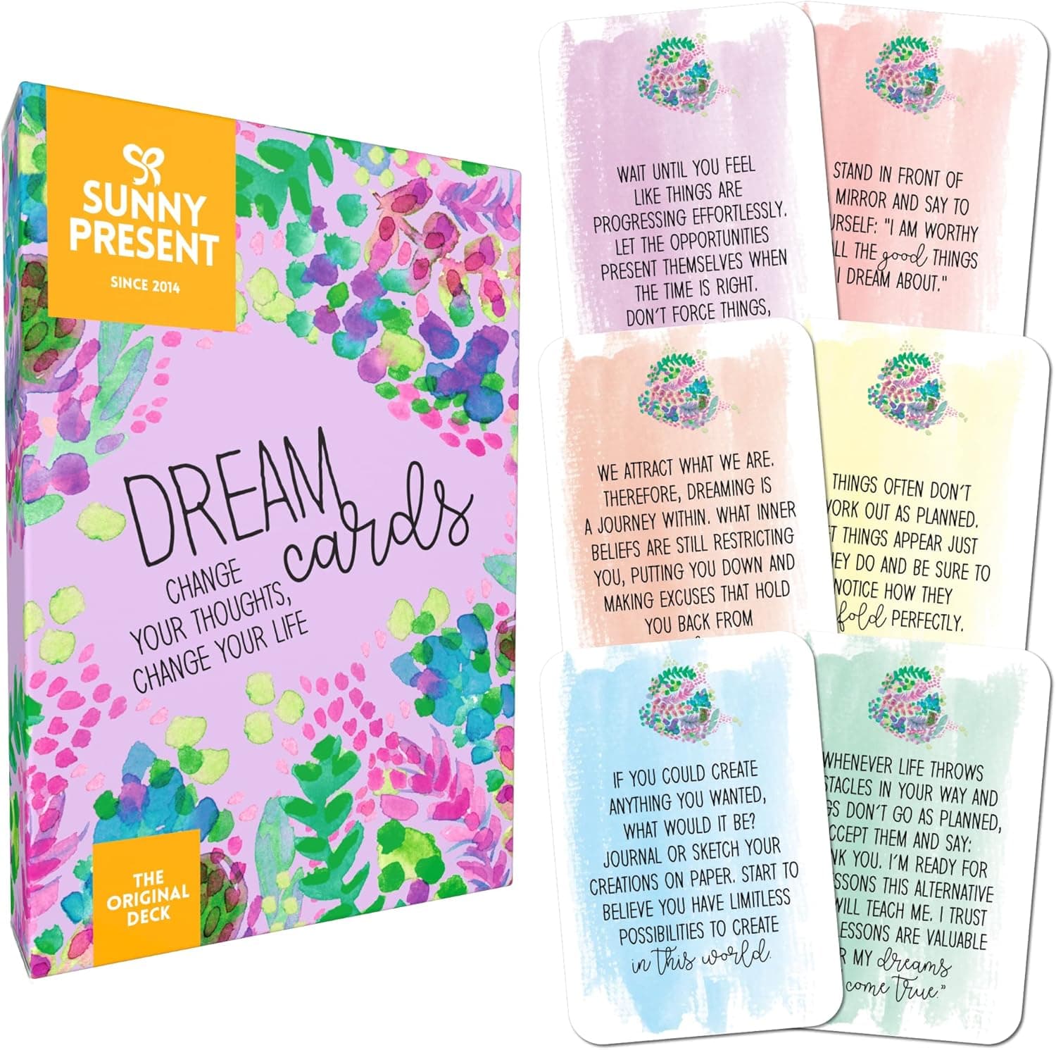 Sunny Present Dream Cards - Change Your Thoughts, Change Your Life - 50 Cards to Help You Achieve Your Dreams