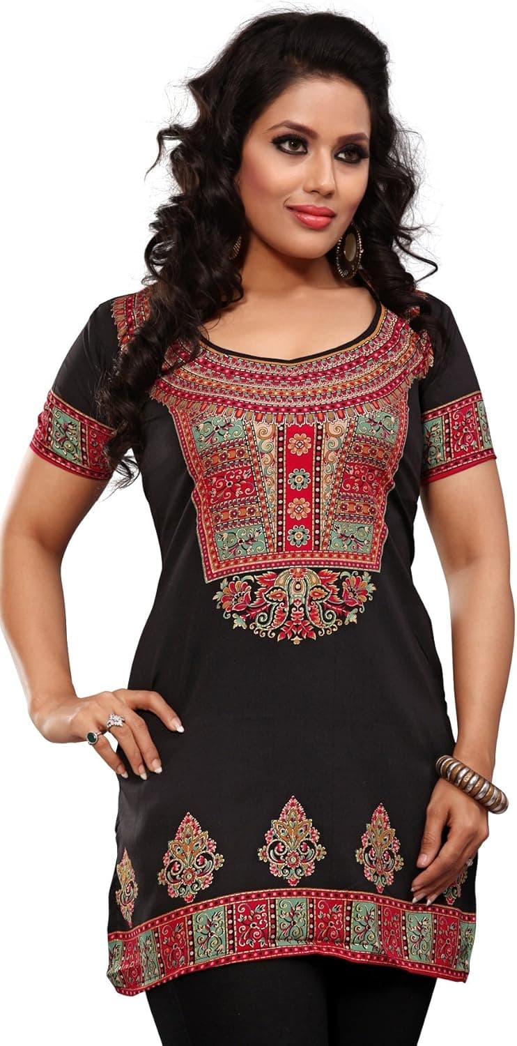 BombayFashions Indian Tunic Top Womens Kurti Printed Blouse India Clothing