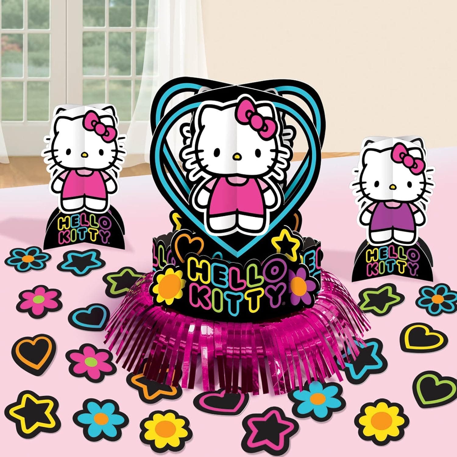 amscan Hello Kitty 'Neon Tween' Table Decorating Kit (23pc)