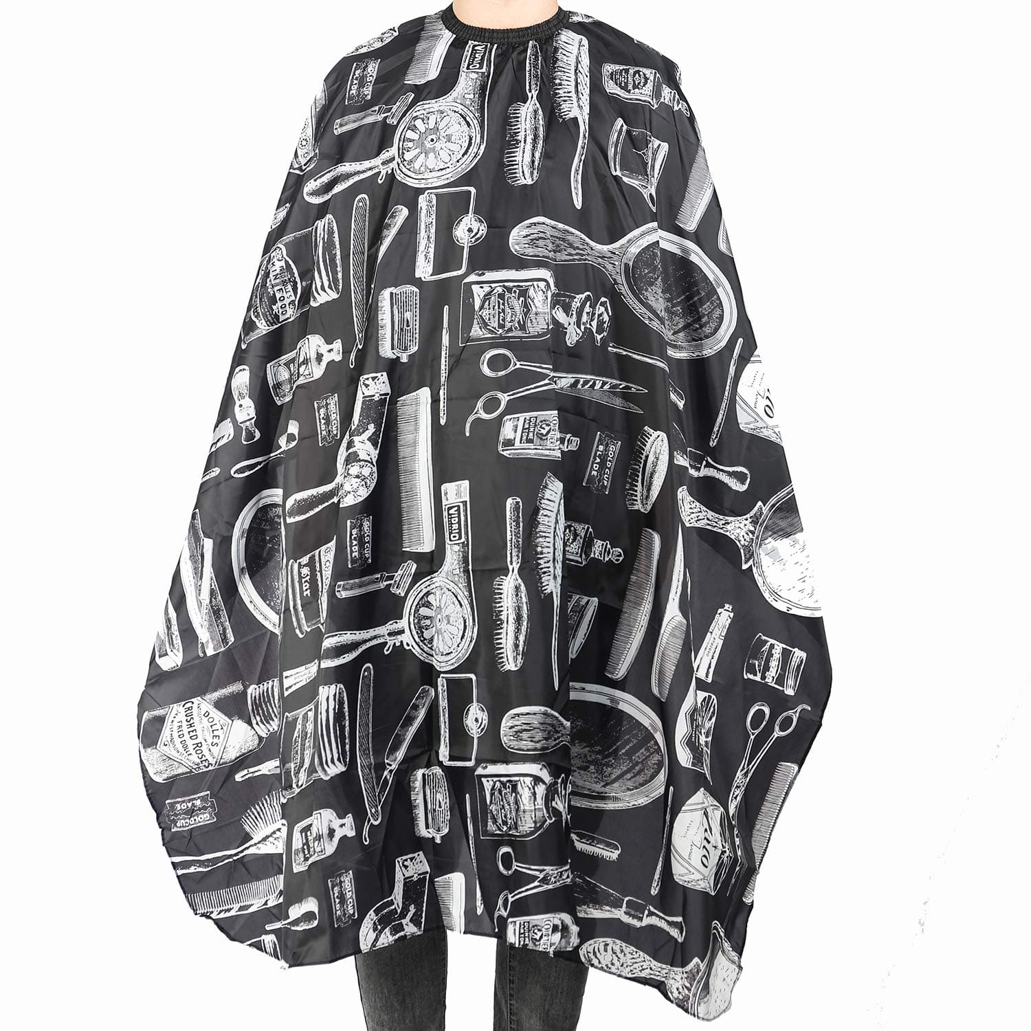 PatioMatrix Professional Hair Cutting Cloth Salon Barber Gown Cape Hairdressing Hairdresser Salon Barber Cape Haircut Hairdresser Apron for Adult with Snap Closure - 60" x 50" (1 Pack-Black)
