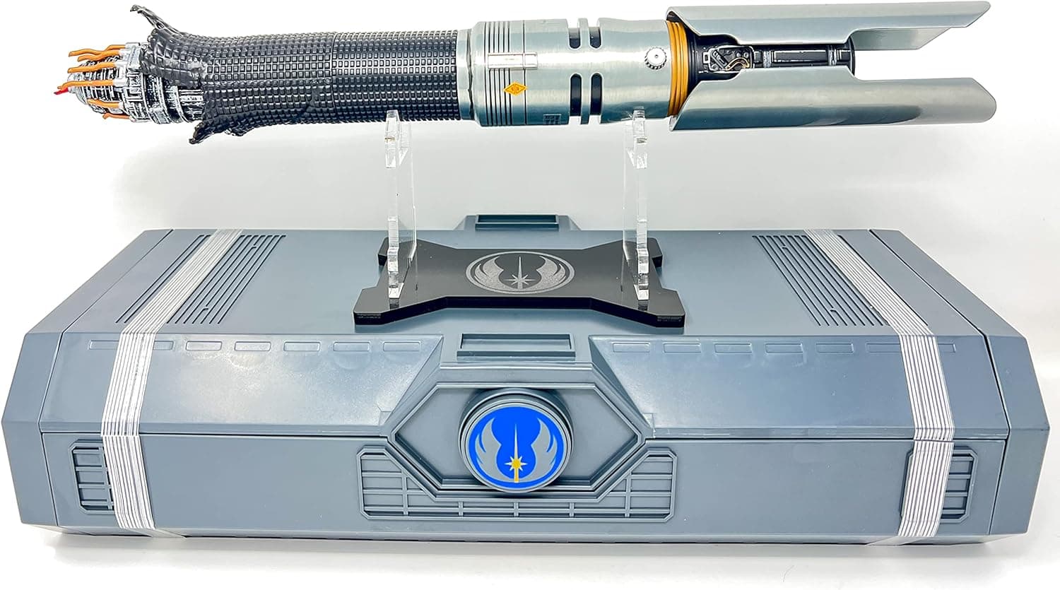 Galaxy's Edge Star Wars Cal Kestis Legacy Lightsaber Hilt Bundle with Custom Engraved Stand, Blue