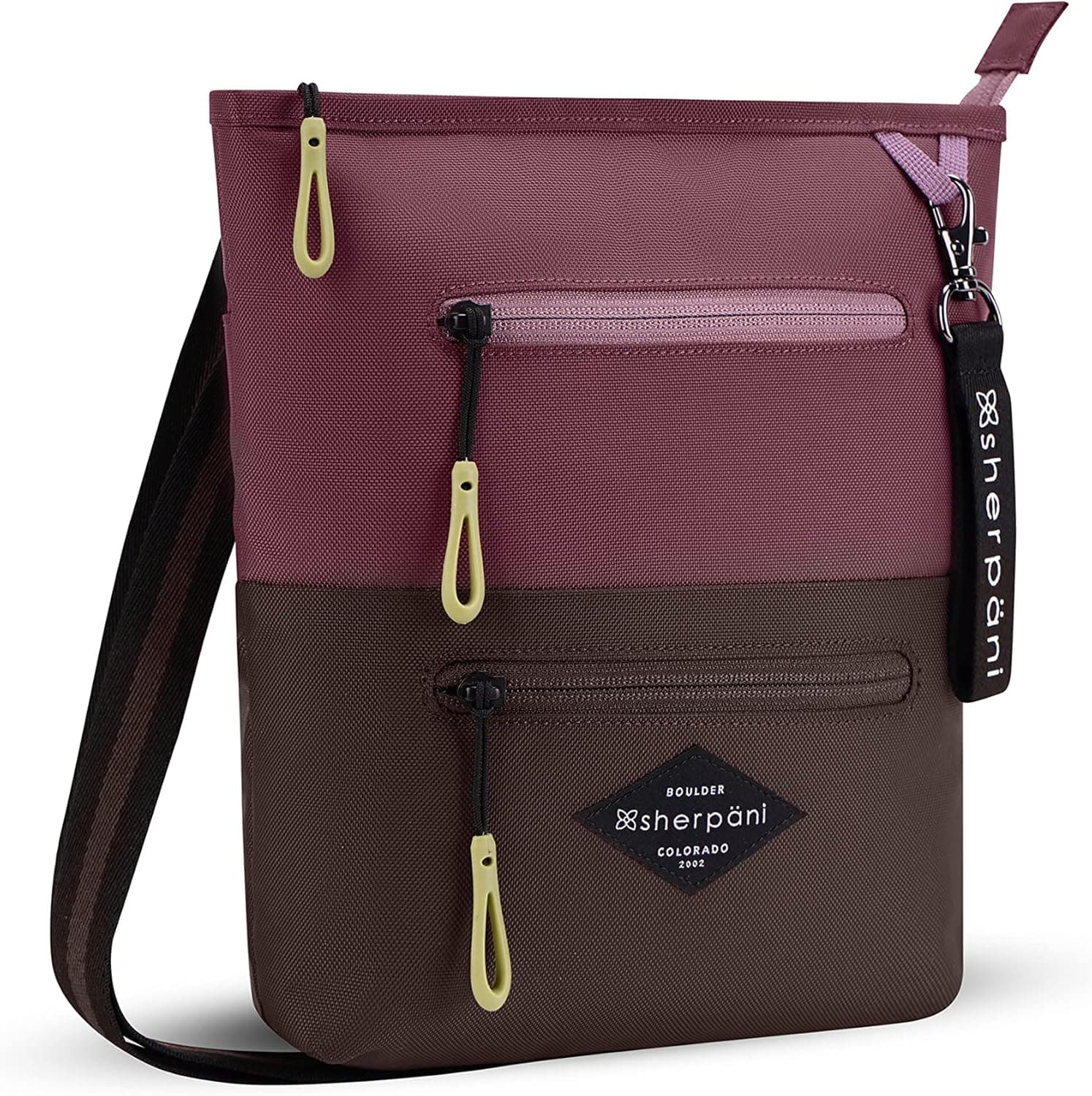 Sherpani Sadie, Nylon Crossbody Bag, Lightweight Shoulder Bag, Cross Body Purse, Crossbody Bags for Women, Travel Bag, RFID Protection (Rosewood)